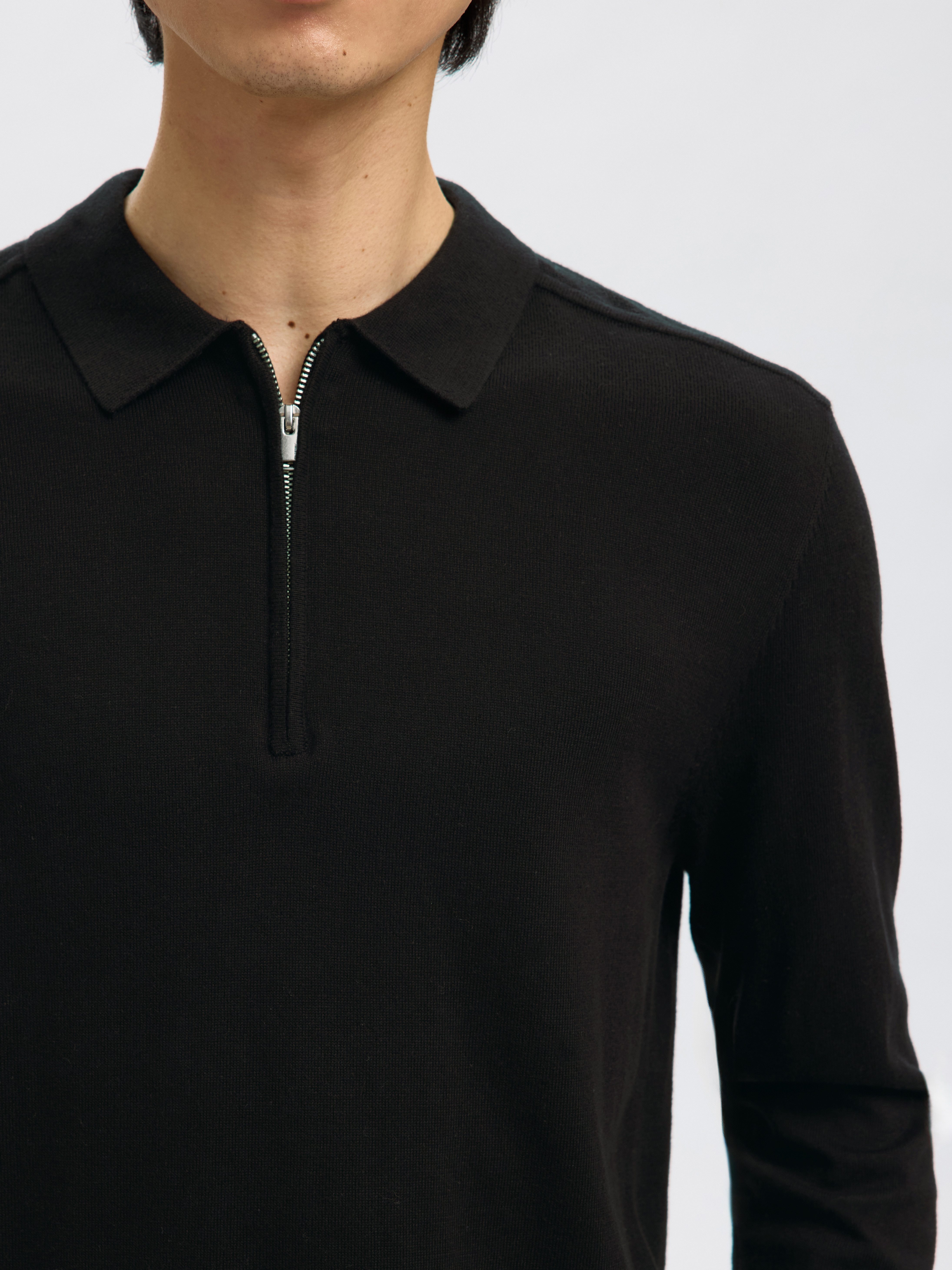 SELECTED HOMME Trui met polokraag SLHBERG LS HALF ZIP POLO NOOS