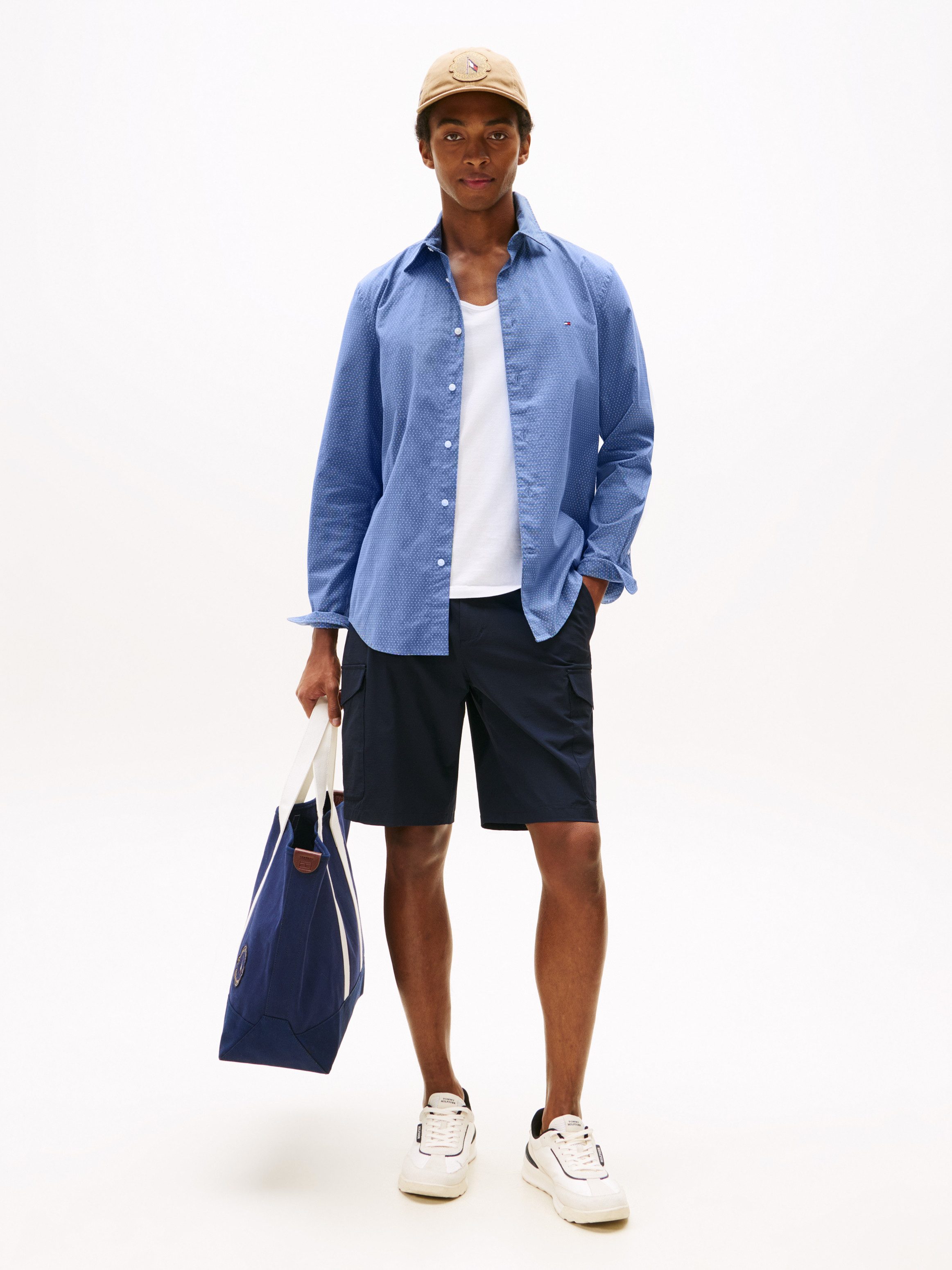 Tommy Hilfiger Overhemd met lange mouwen FLEX POPLIN MINI PRINT RF SHIRT