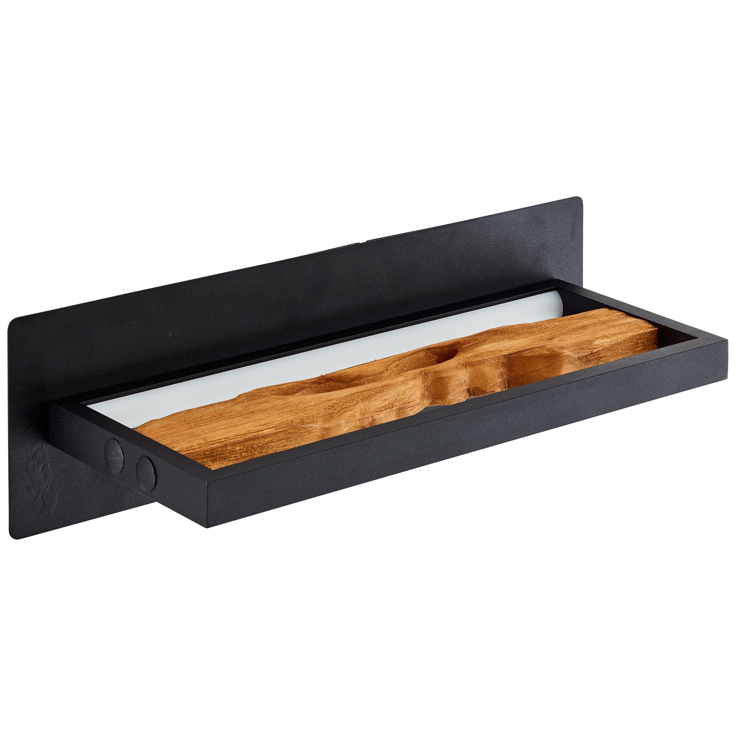 Brilliant Leuchten Led-wandlamp Chaumont Breedte 35 cm, 930 lm, Aluminium/Metaal/Hout, zwart/hout
