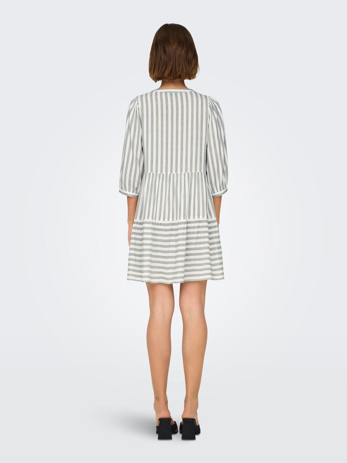 Only Tuniekjurk ONLKAYA 3/4 PUFF SHORT DRESS WVN NOOS
