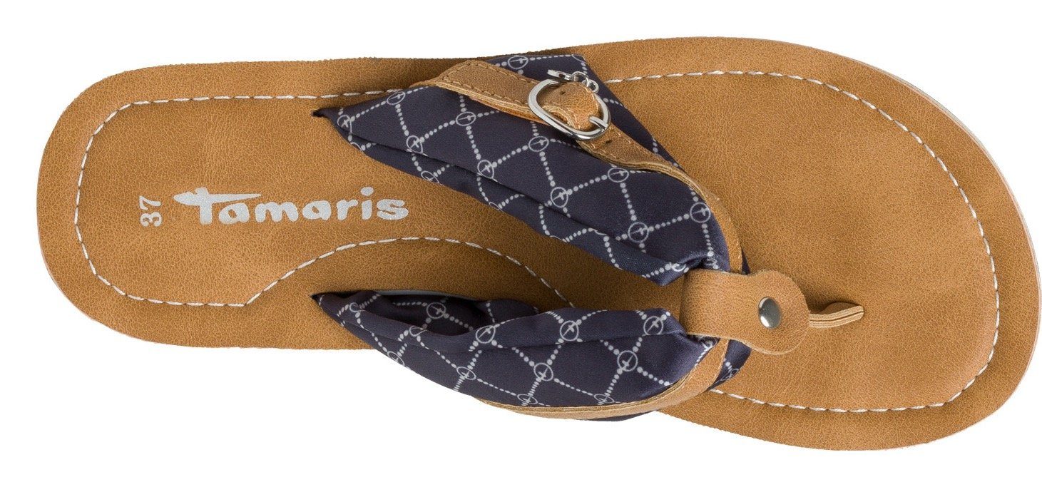 Tamaris Teenslippers Avril , zomerschoenen, flats, slippers met t-logo hanger