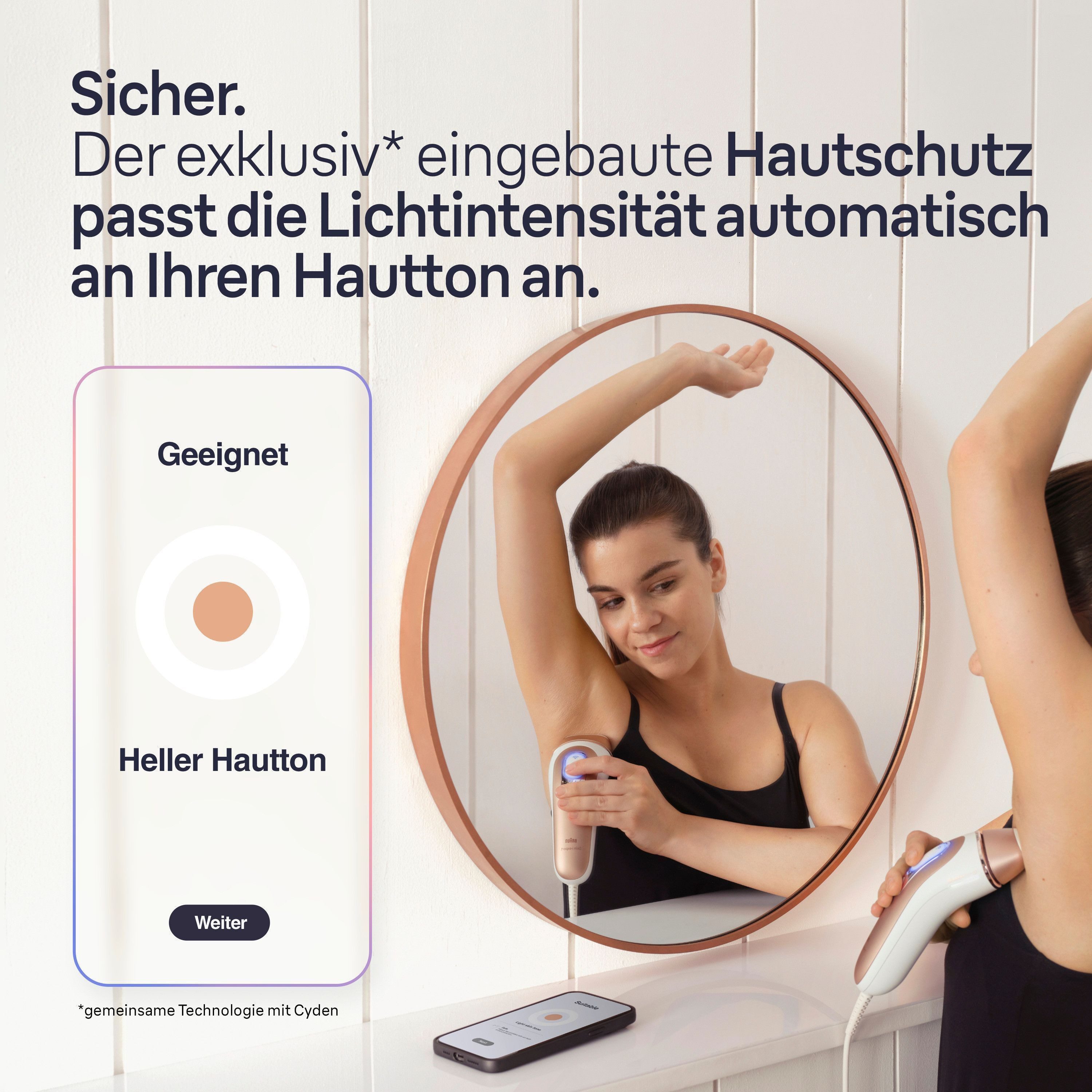 Braun IPL-ontharingsapparaat Smart Skin i·expert PL7387 4 opzetstukken voor gezicht & lichaam, venus scheerapparaat & opbergdoos