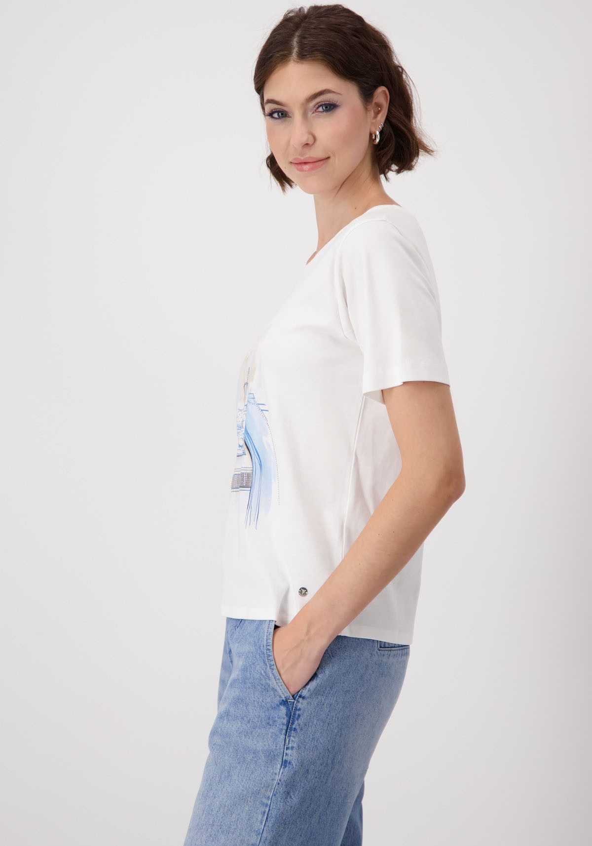 Monari Shirt met ronde hals Shirt Store druk