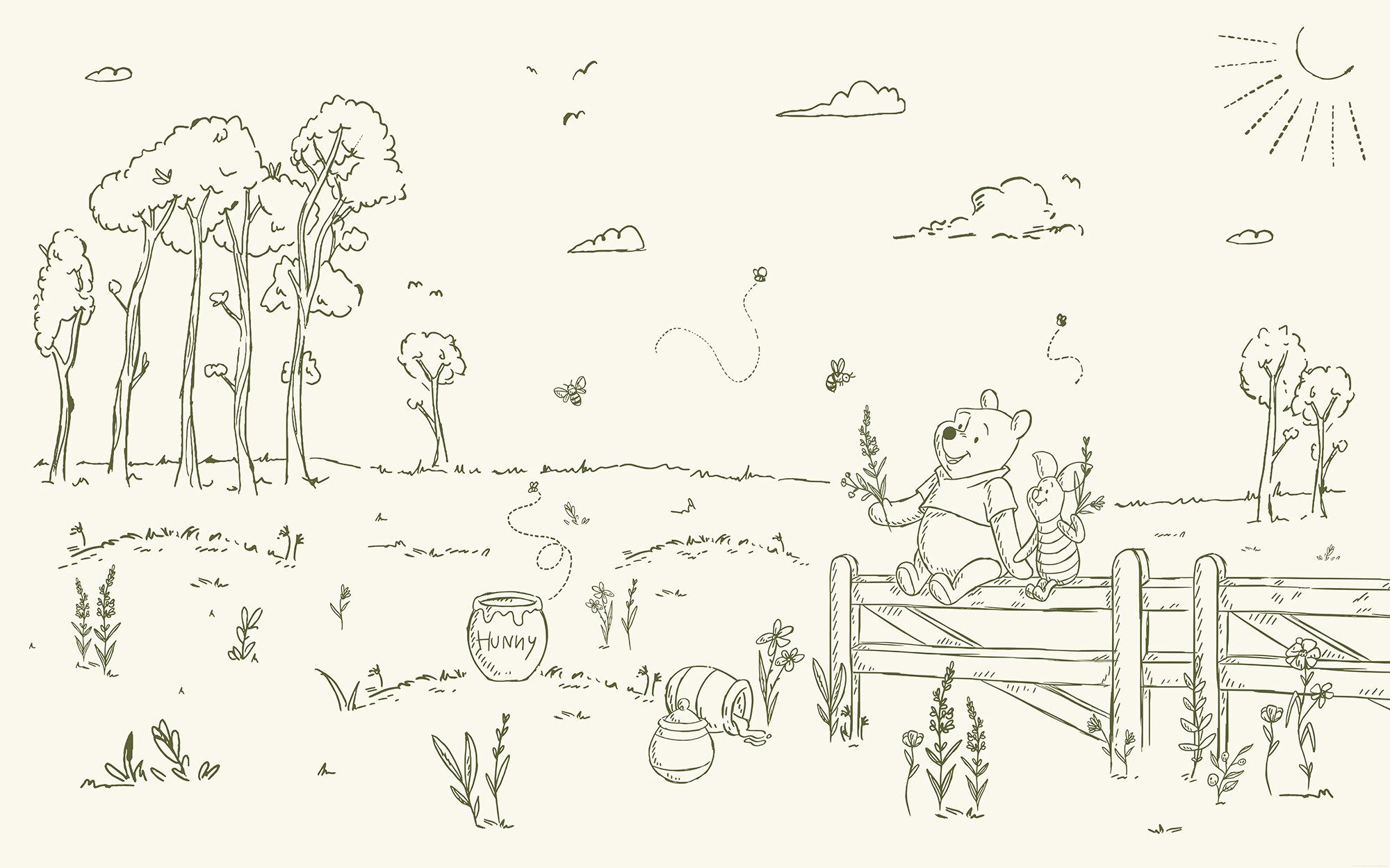 Komar Kinderbehang Disney Winnie the Pooh Bee at One with Nature (1 stuk)