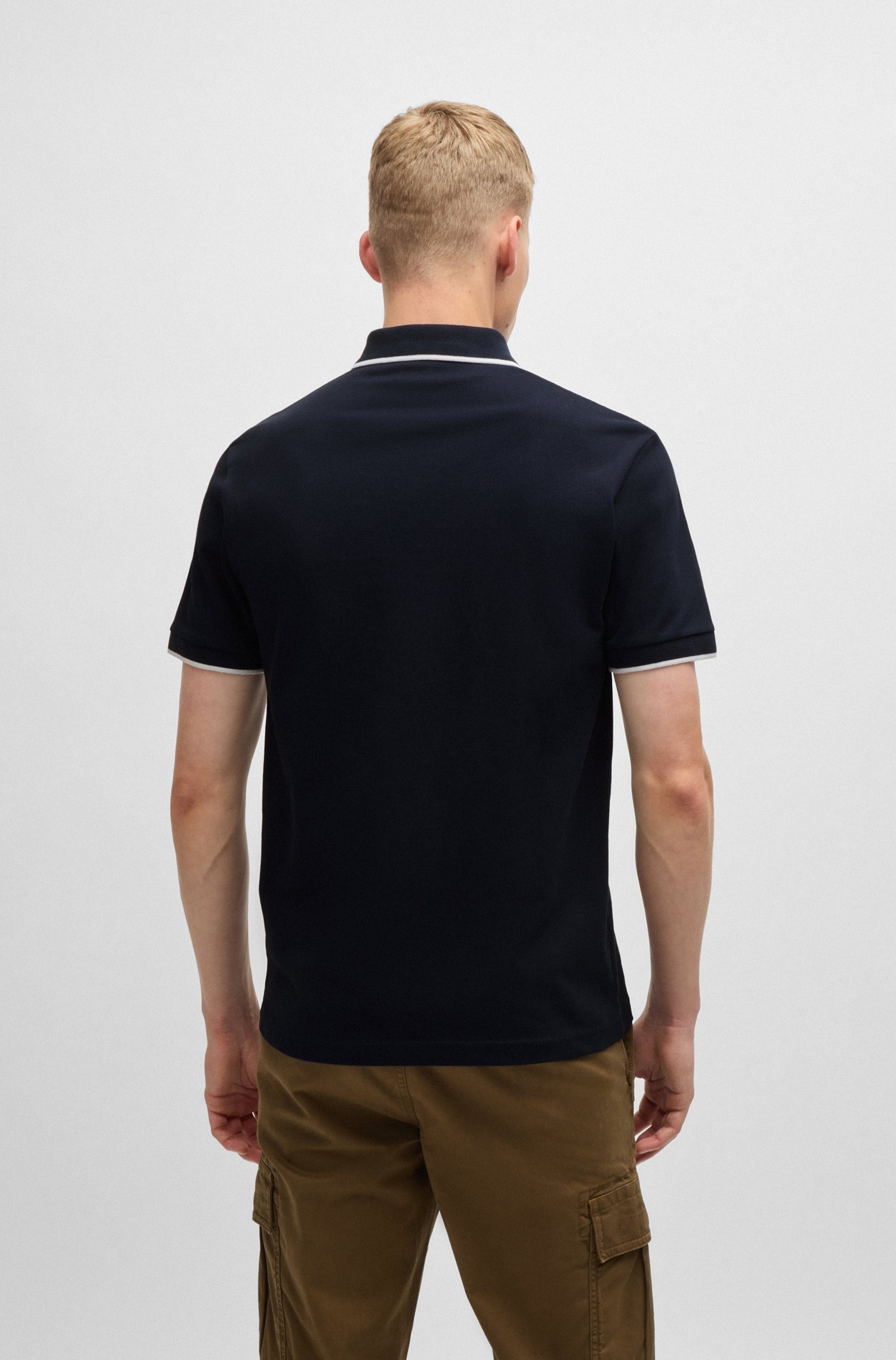 Boss Orange Poloshirt Passertip met boss badge