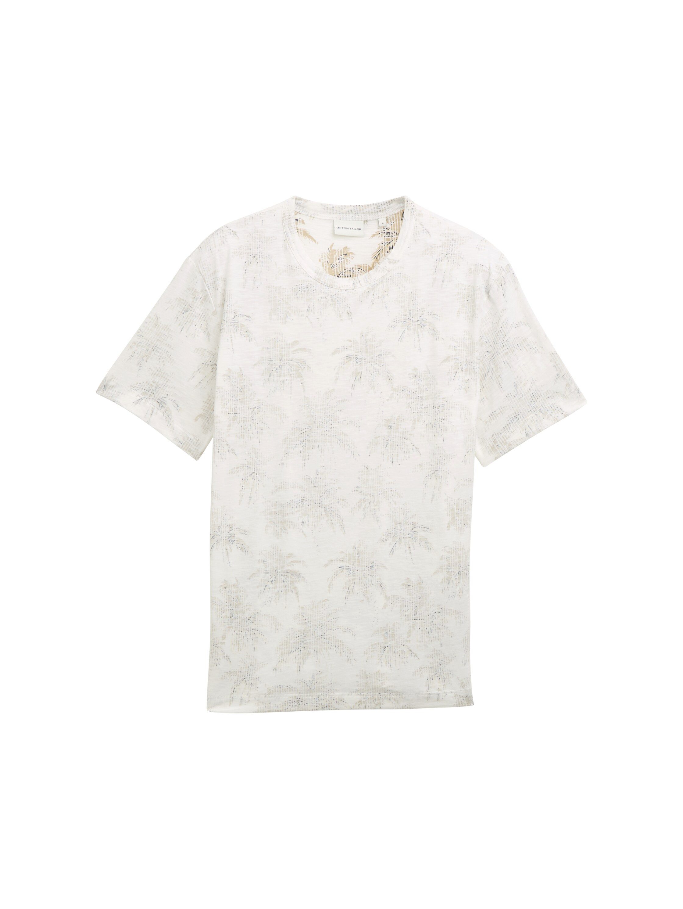 Tom Tailor T-shirt met all-over palmenprint