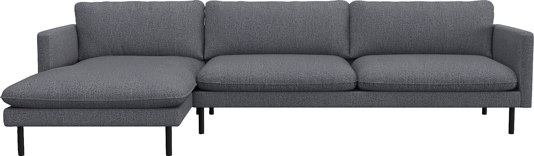 FLEXLUX Hoekbank Bolzano, elegant en comfortabel, L-vorm Zitting van koudschuim & stalen vering, losse zit- en rugkussens blauw, hoekbanken,