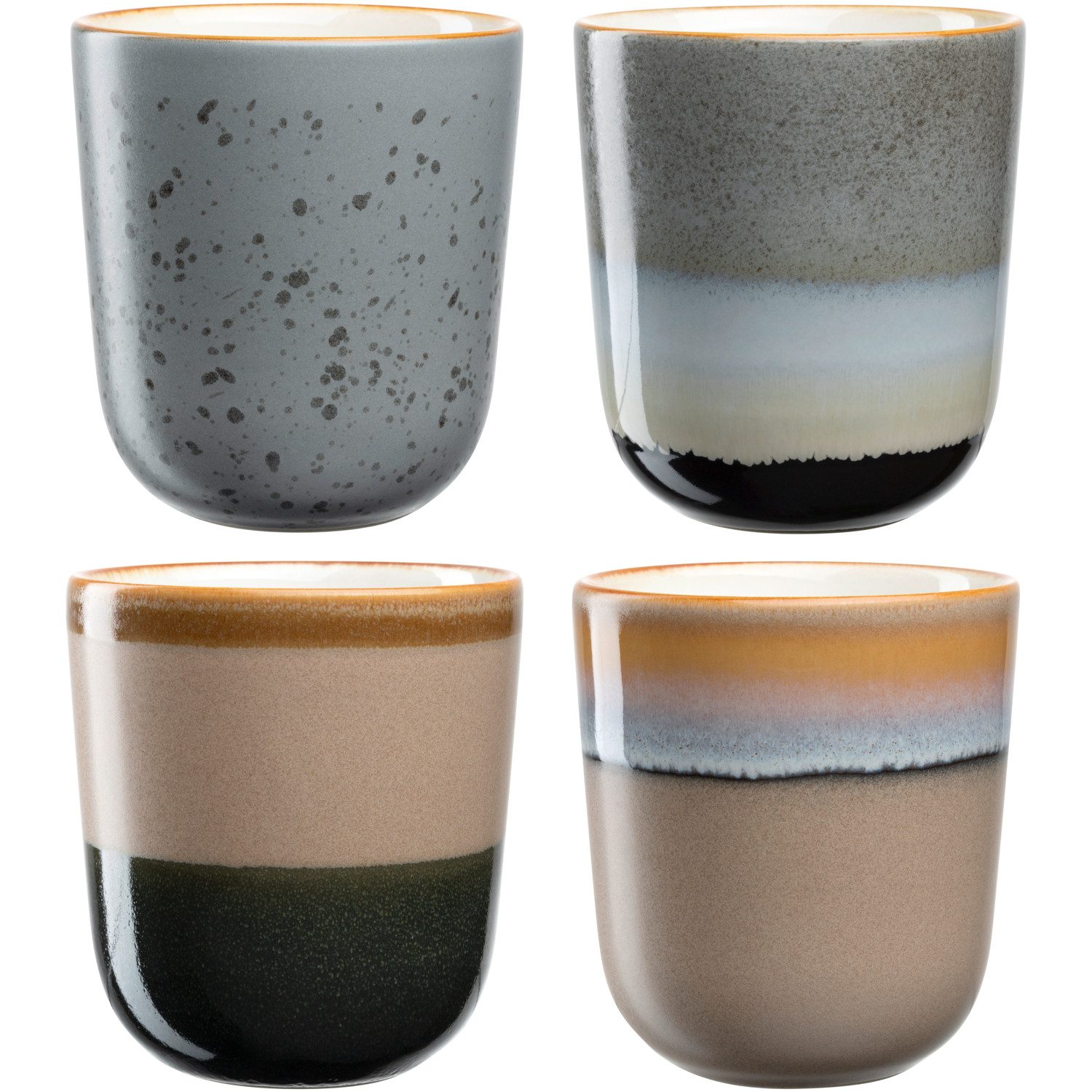 LEONARDO Beker Keramiekbeker ROMA, 4-delige set, kleurvariatie (set) koffie & thee multicolor