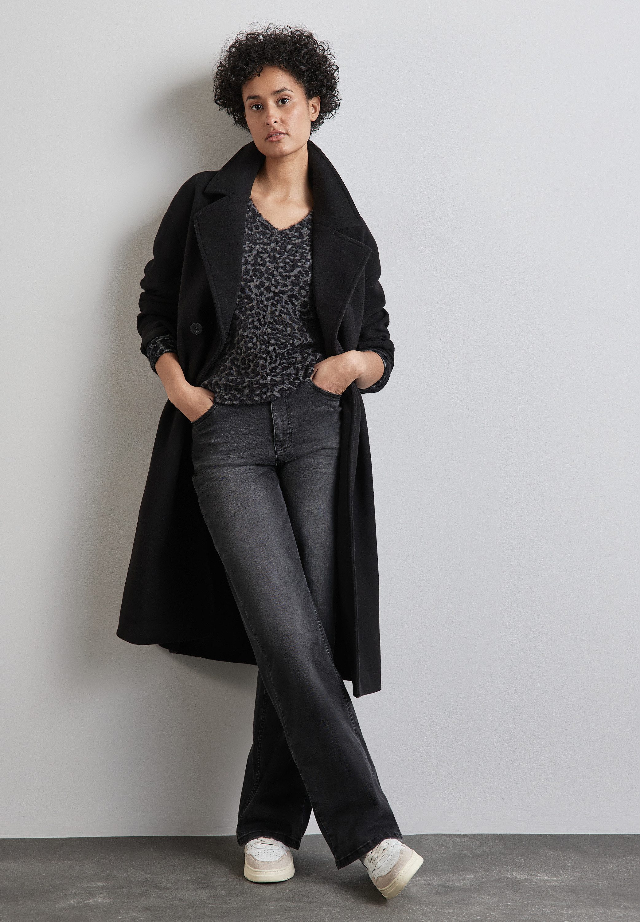 STREET ONE Shirt met lange mouwen met knuffelig leopardenpatroon