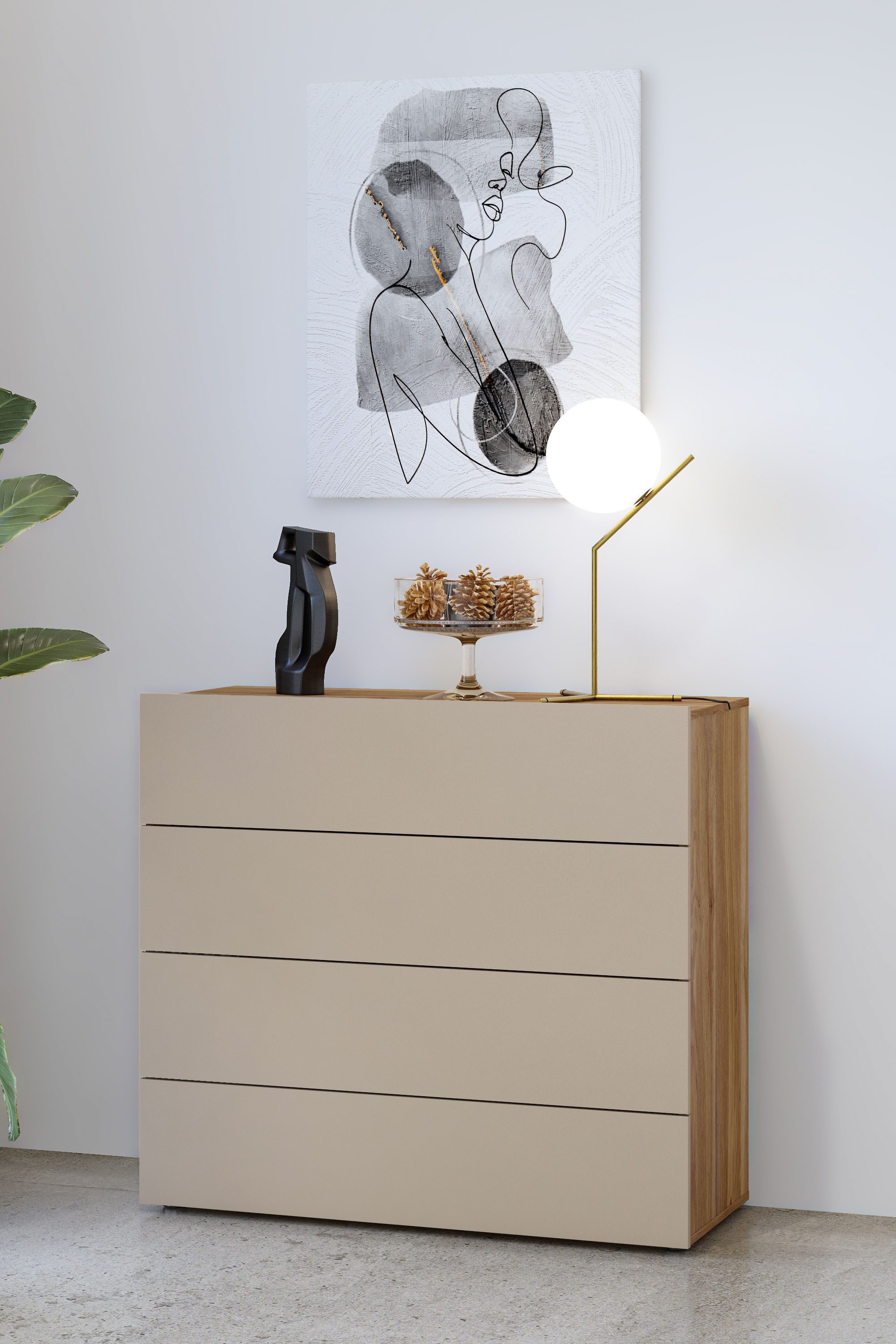 INOSIGN Dressoir Wharton,Breedte 100cm, Ladekast Dressoir met 4 lades, veel opbergruimte