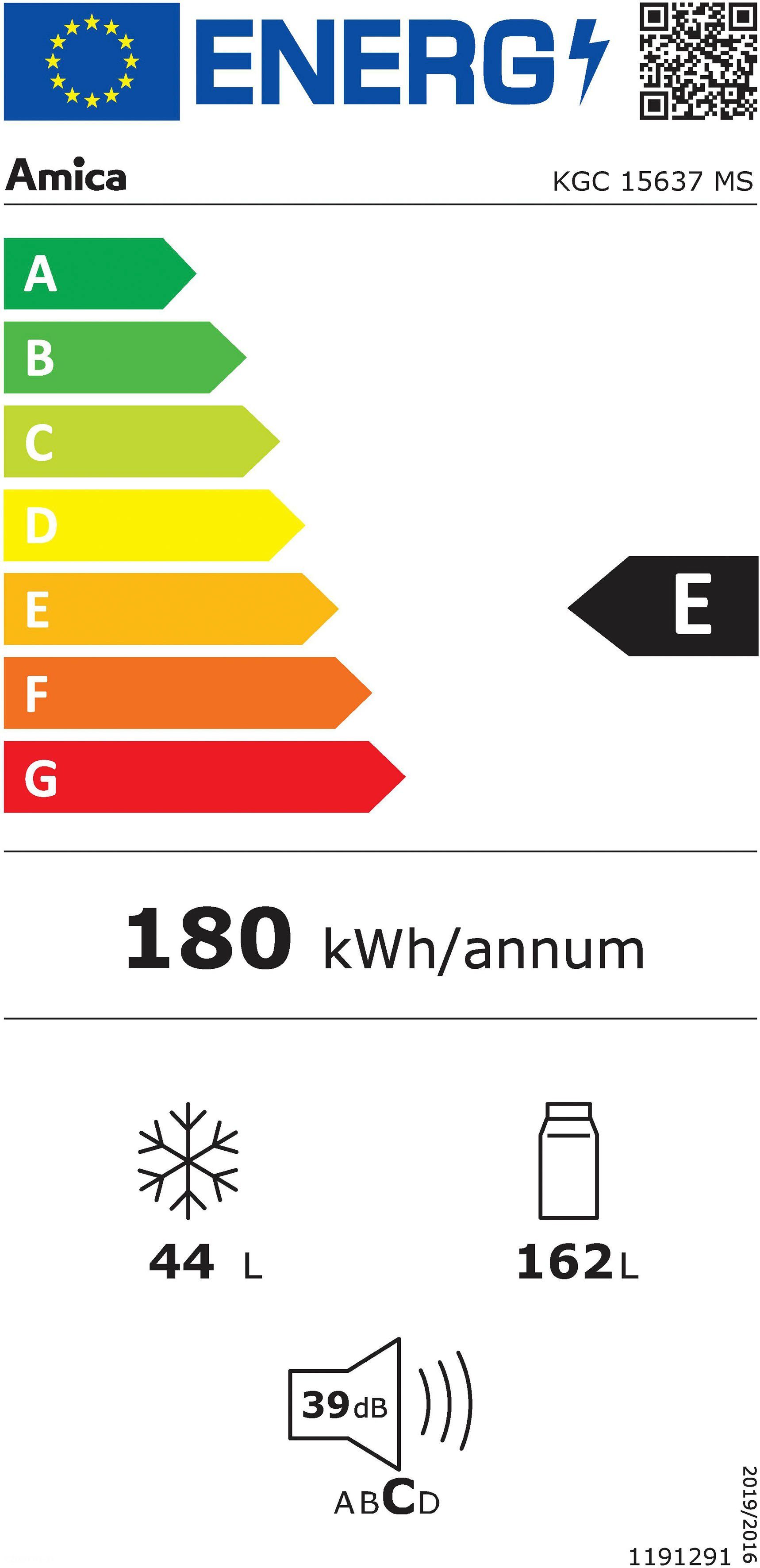 Amica Koel-vriescombinatie KGC 15636 P
