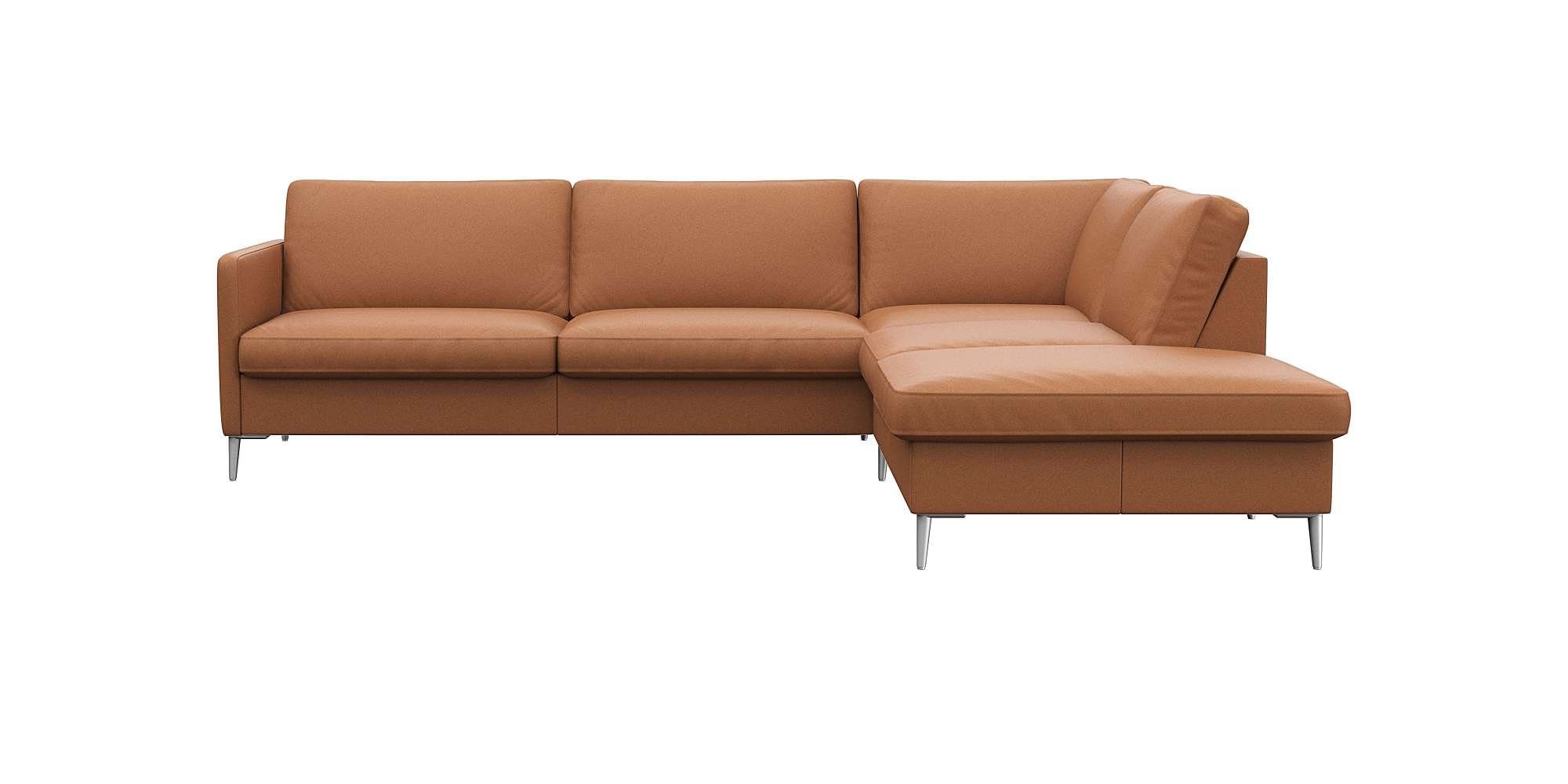 FLEXLUX Hoekbank Fiore, L-vorm, comfortabel en aangenaam door hoogwaardige zitopbouw bruin, hoekbanken, 266 cm