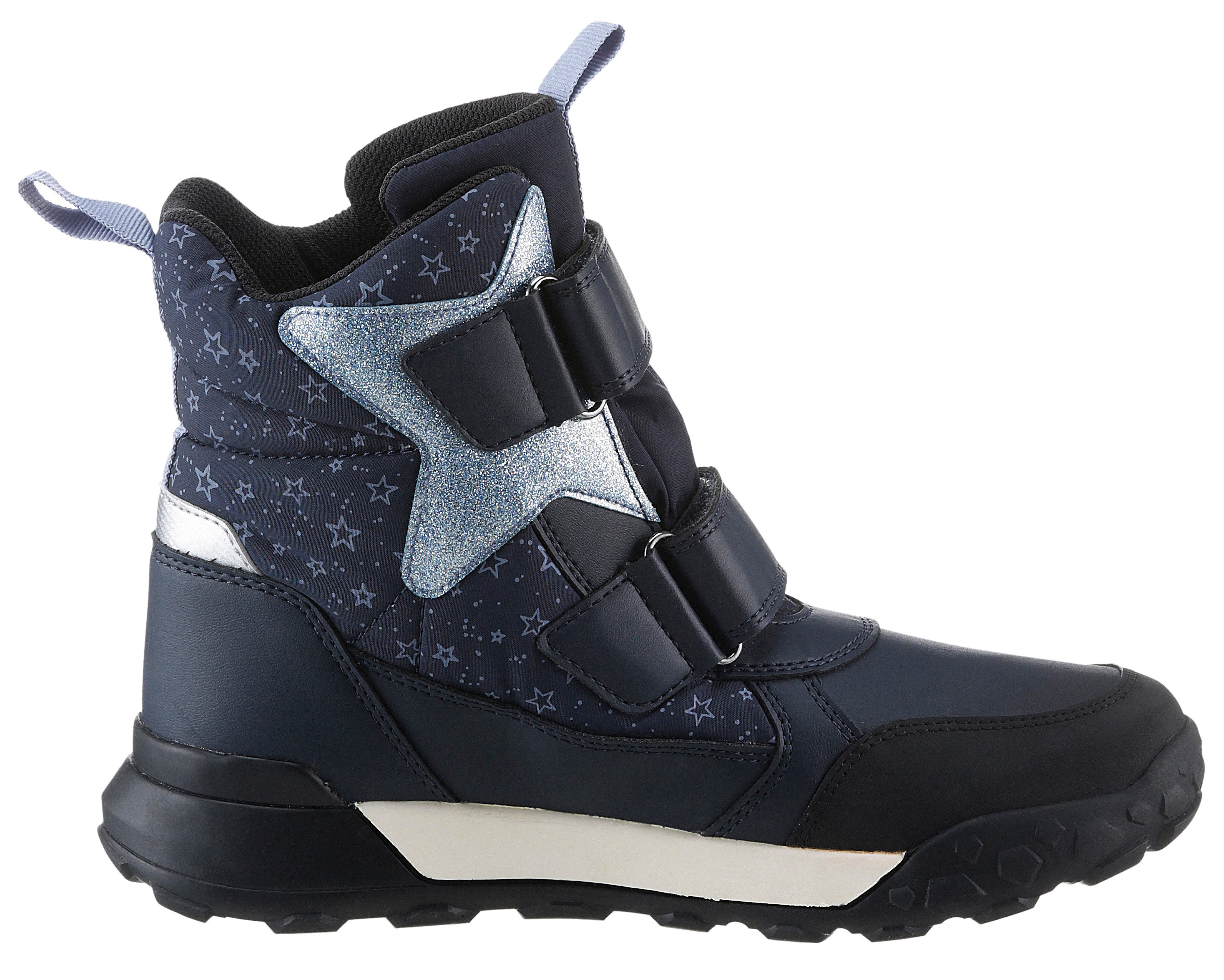 Geox Winterlaarzen J TREKKYUP GIRL B ABX Klittenbandlaarzen, sneeuwlaarzen, winterlaarzen met metallic look