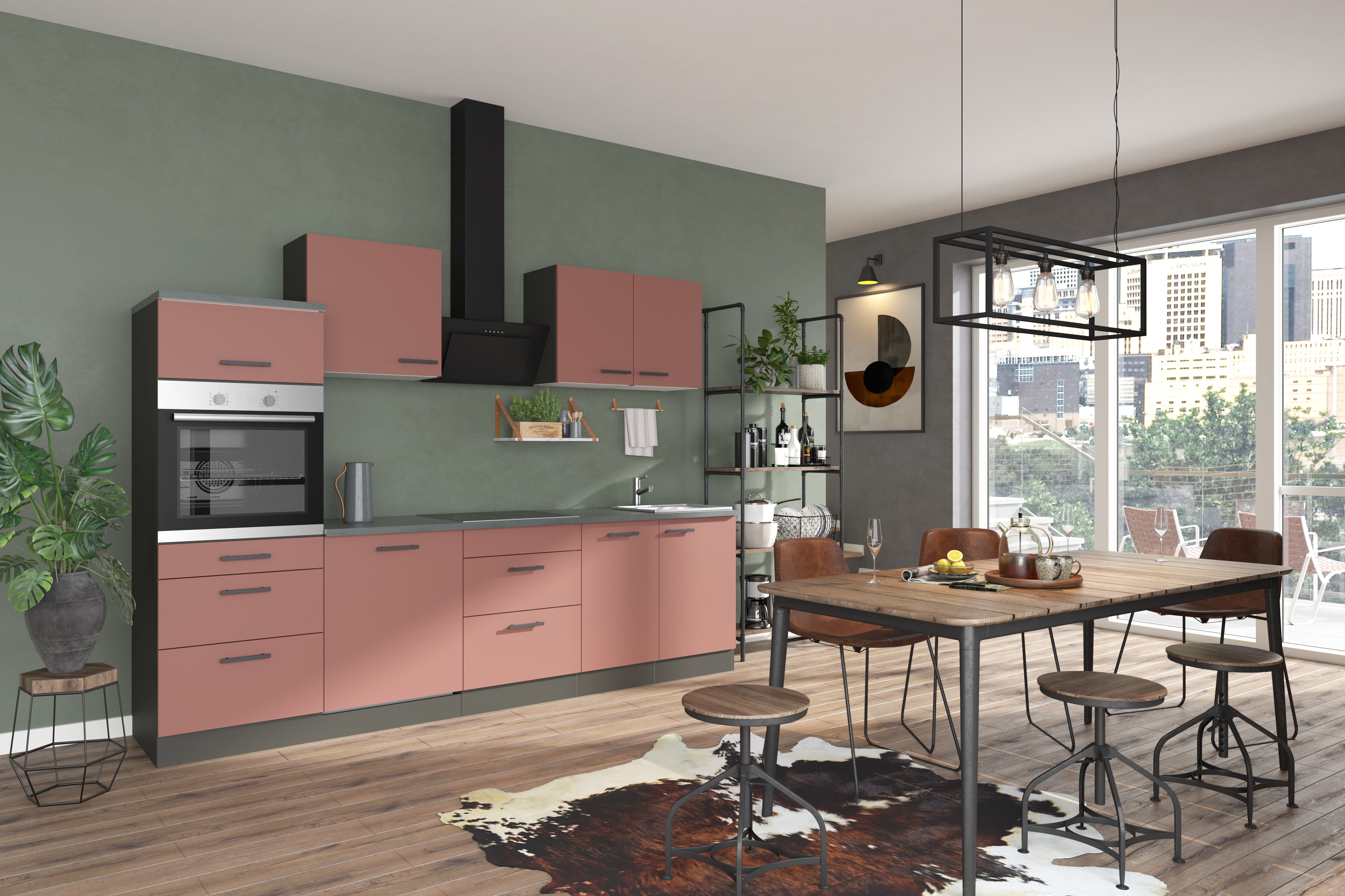 OPTIFIT Keukenblok Palma Breedte 270 cm, optioneel met E-apparaten, aan de zijkant omkeerbaar