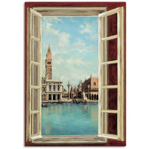 Artland artprint Fenster mit Blick auf Venedig