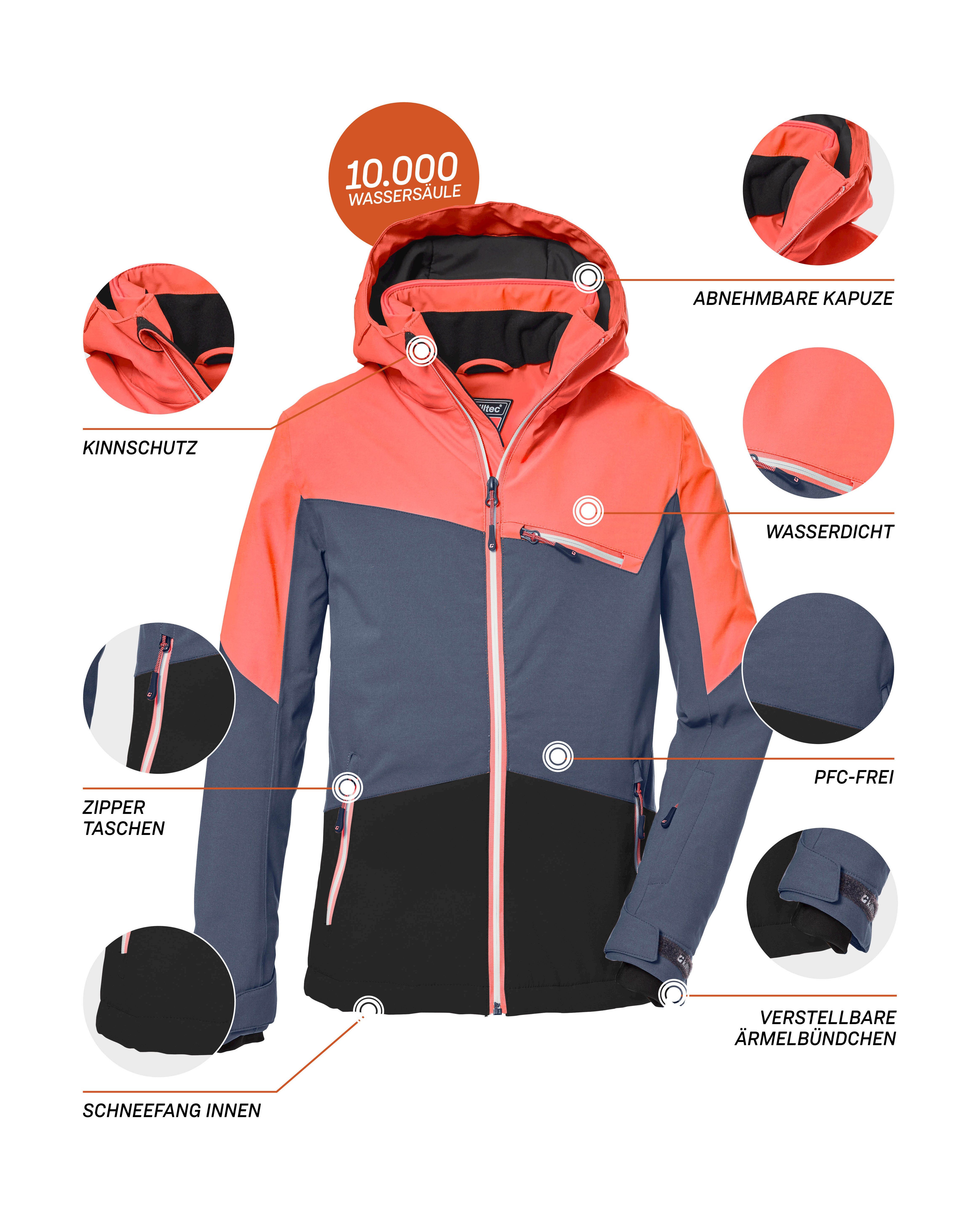 Killtec Ski-jack KSW 182 GRLS SKI JCKT Water- en winddichte skijas met reflecterende elementen