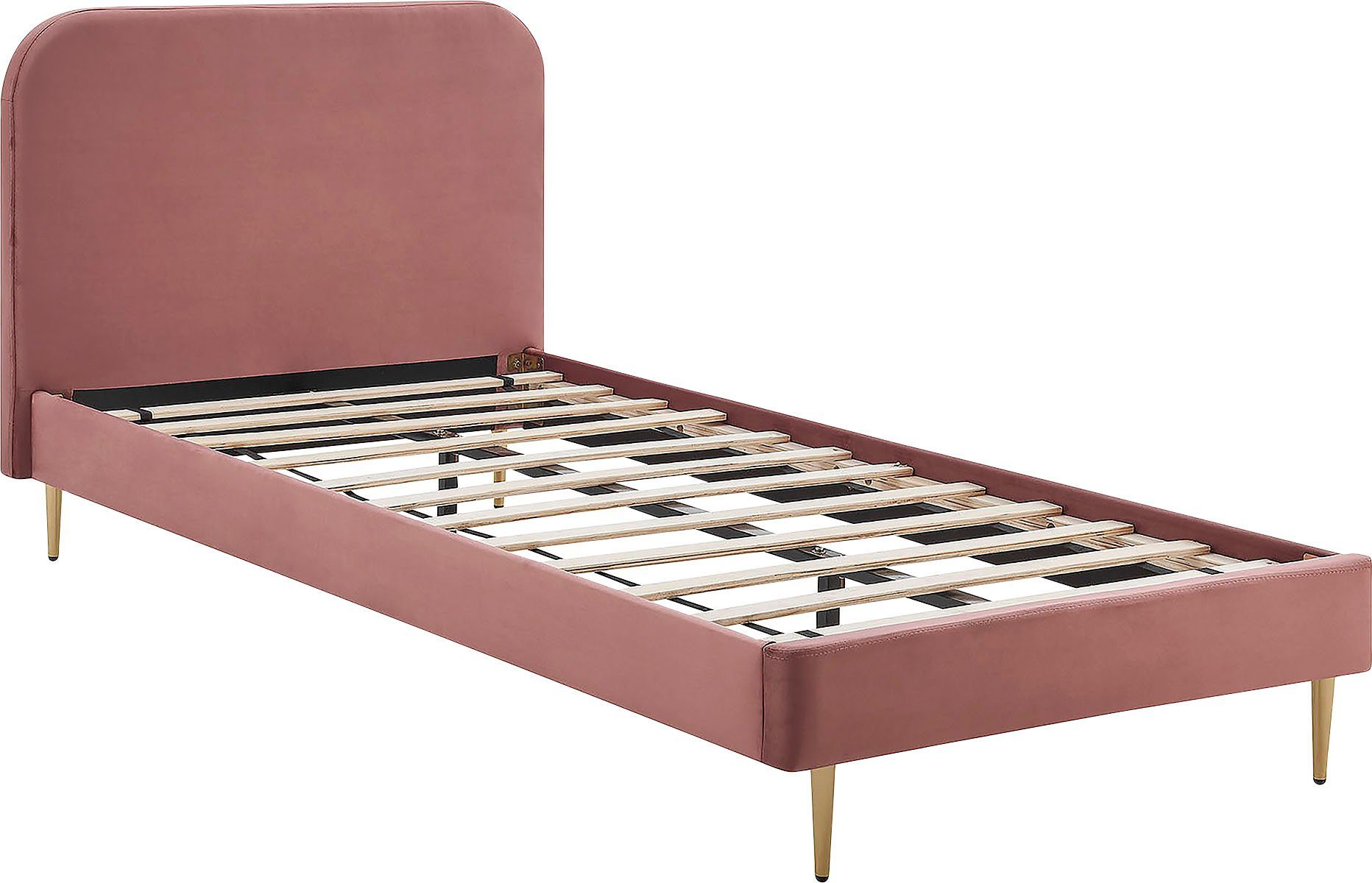 SalesFever Gestoffeerd bed Poten chroom goudkleur