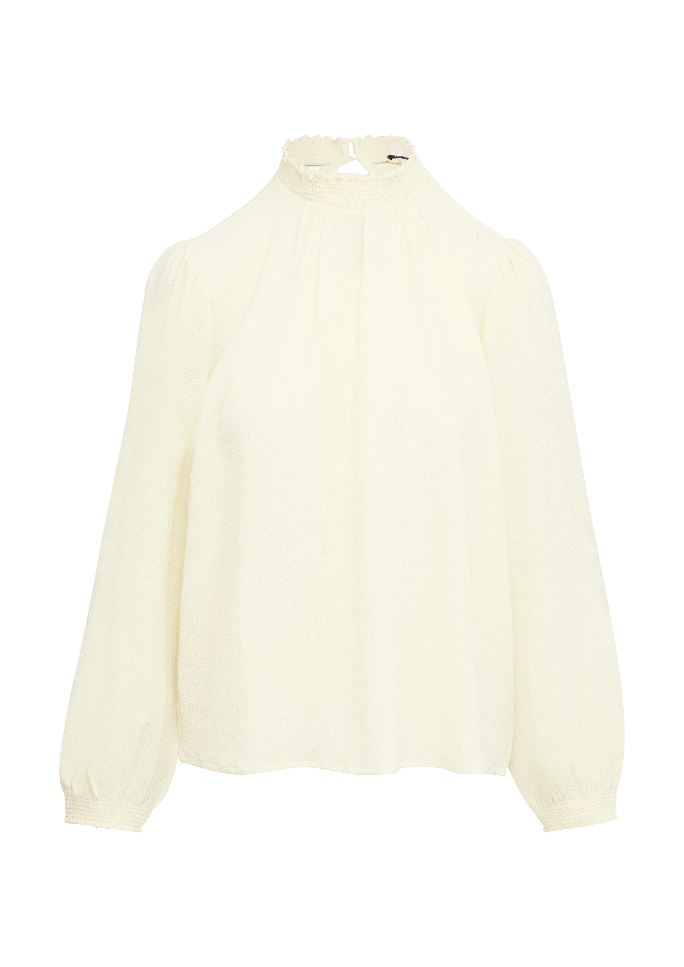 Q S designed by Blouse met lange mouwen met gemockte staande kraag