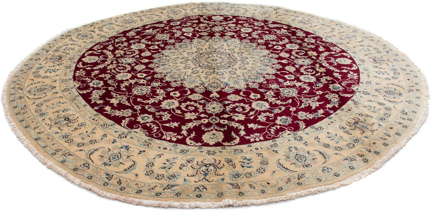morgenland Wollen kleed Nain medaillon rosso scuro 242 x 242 cm Uniek exemplaar met certificaat