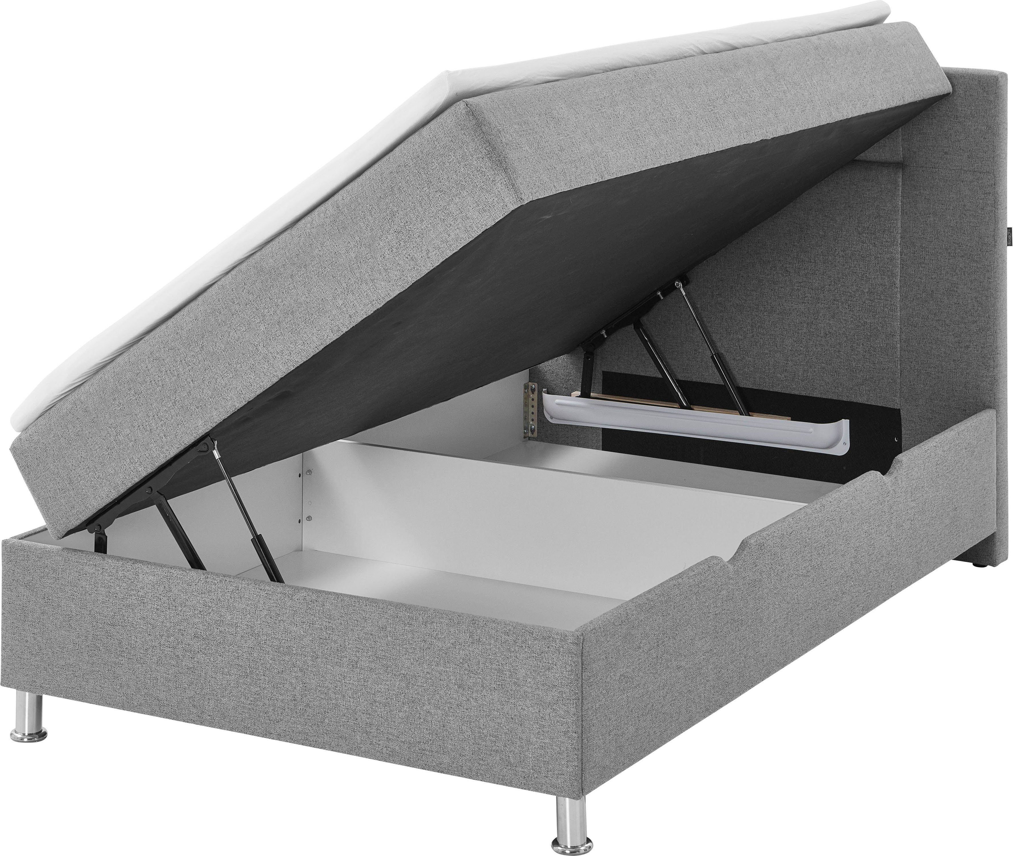 INOSIGN Boxspring Escalon met opbergruimte, inclusief topper beschikbaar in de breedtes 120x200 cm en 180x200 cm