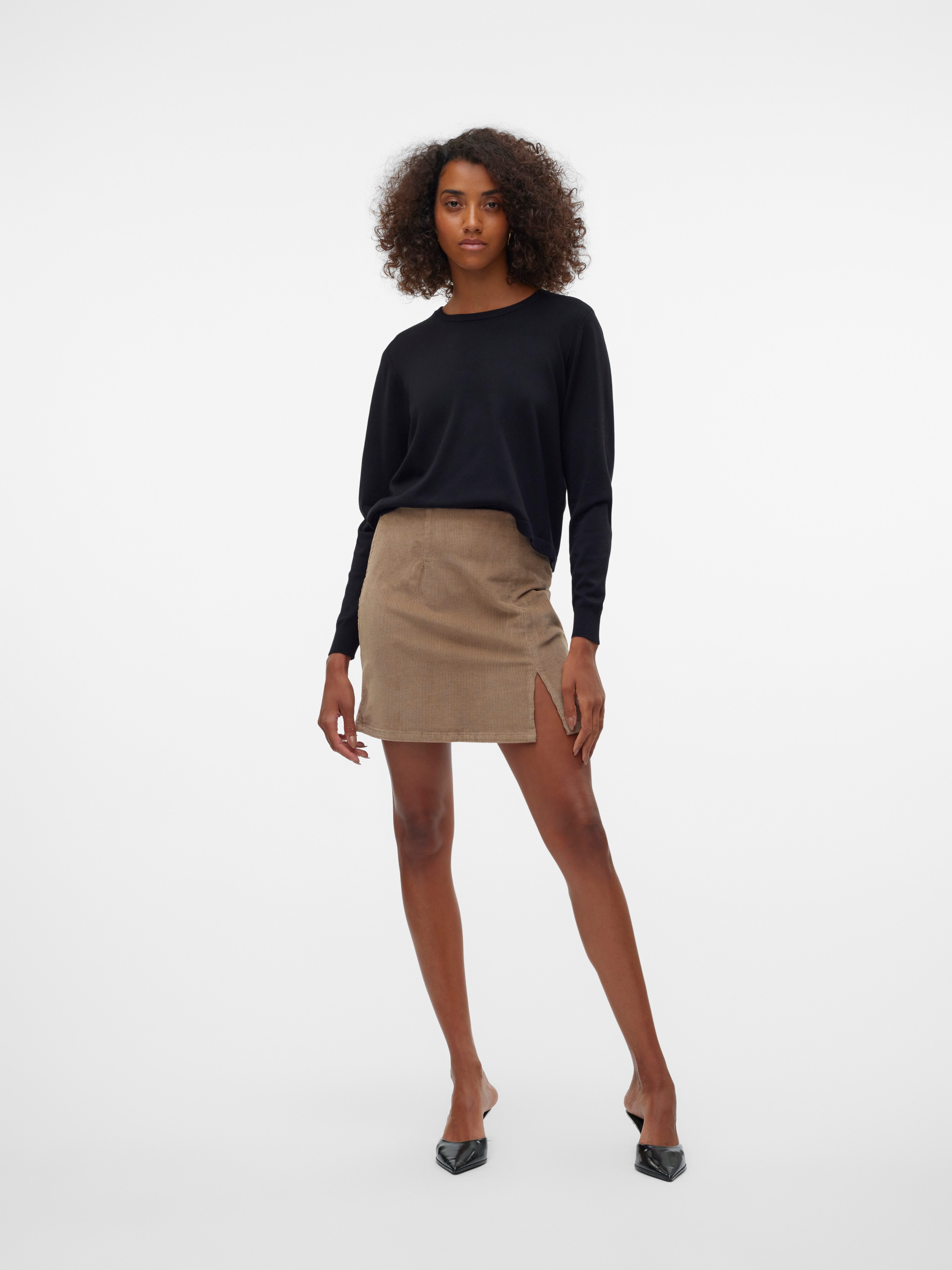 Vero Moda Gebreide trui VMSILJE LS O-NECK SHORT PULLOVER GA NOOS