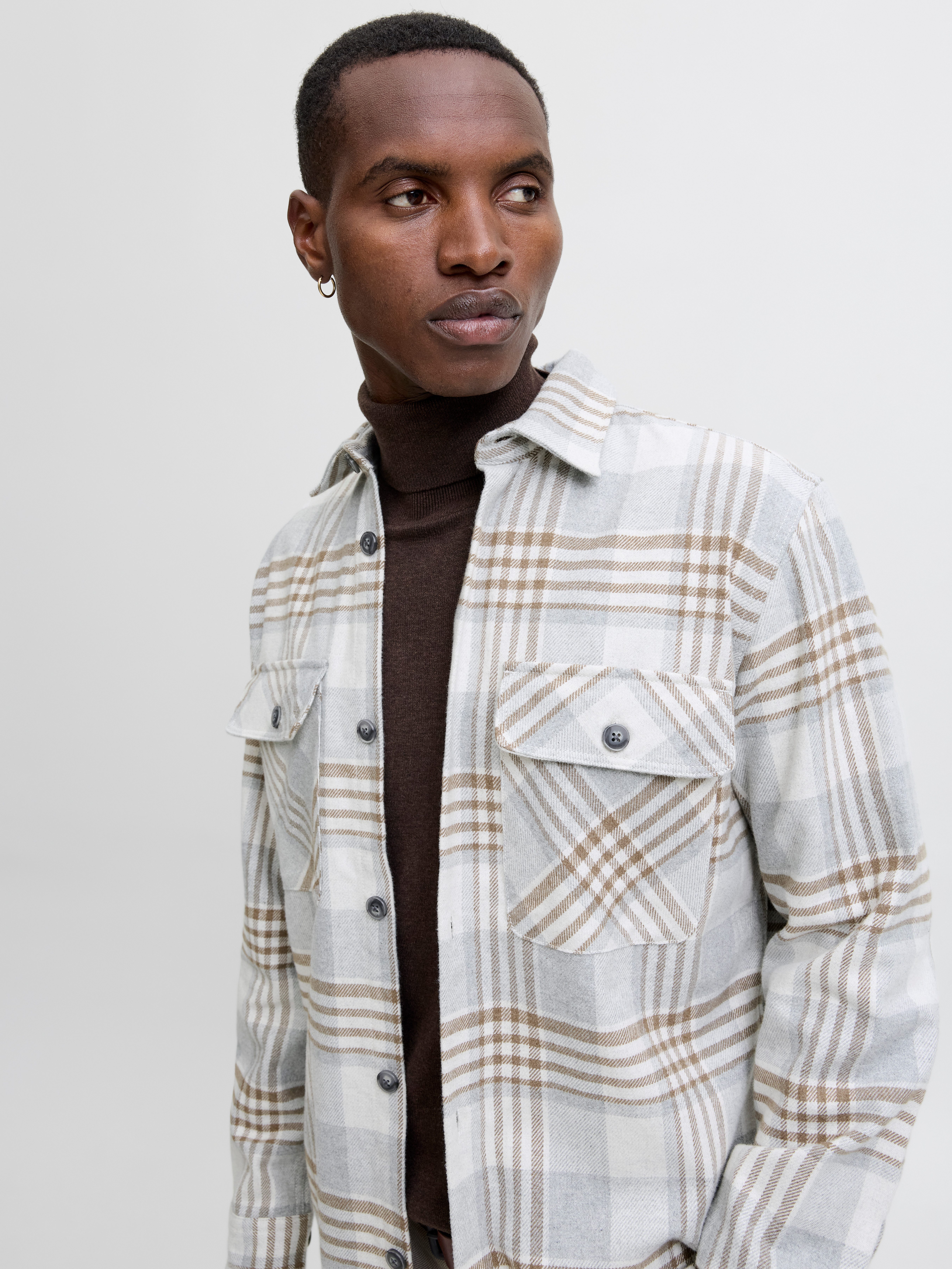 Jack & Jones Overhemd met lange mouwen JPRRAYLE MELANGE CHECK L/S OVERSHIRT SN
