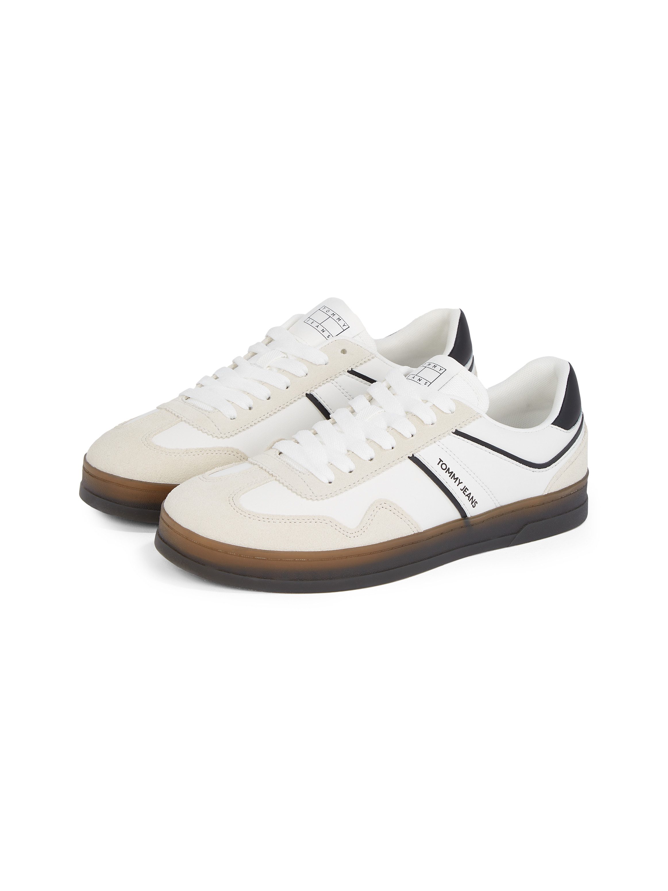 TOMMY JEANS Sneakers THE GREENWICH LEATHER vrijetijdsschoen, lage schoen, veterschoen met contrast bies