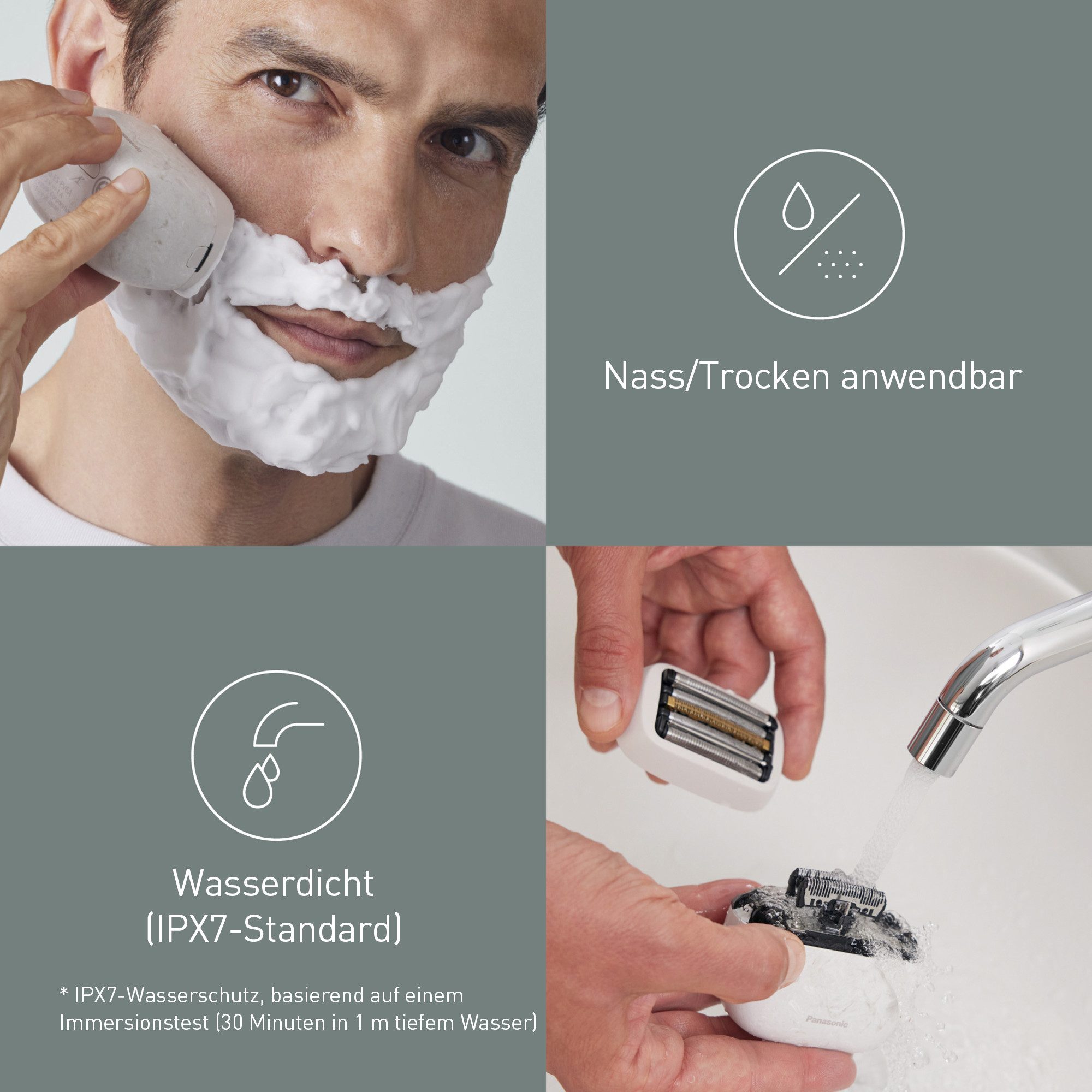 Panasonic Elektrisch scheerapparaat ES-PV6B-W803 Compact, 5 roestvrijstalen messen, USB-opladen (Type-C), baarddichtheidssensor+