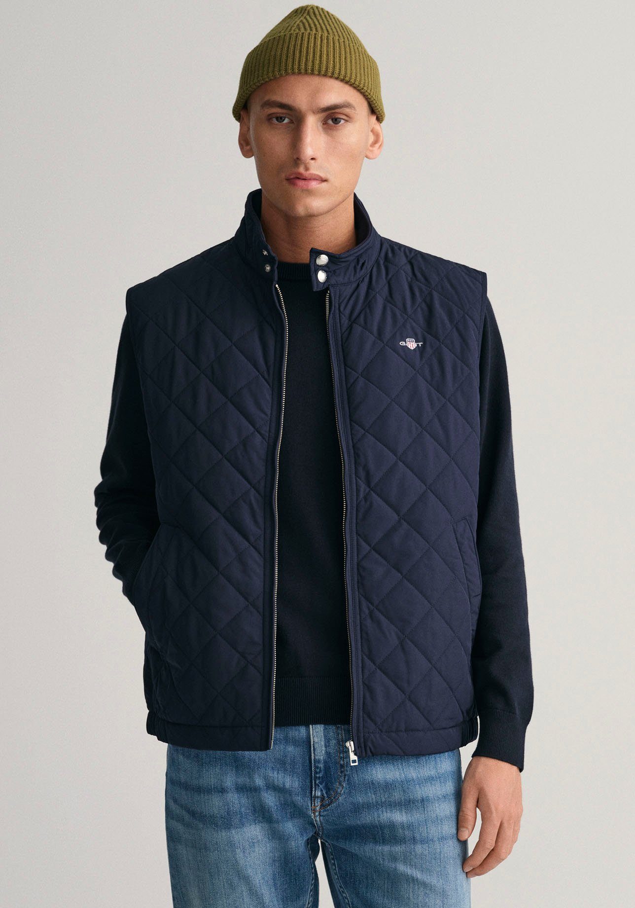 Gant Bodywarmer QUILTED WINDCHEATER VEST met wattering van gerecycled polyester