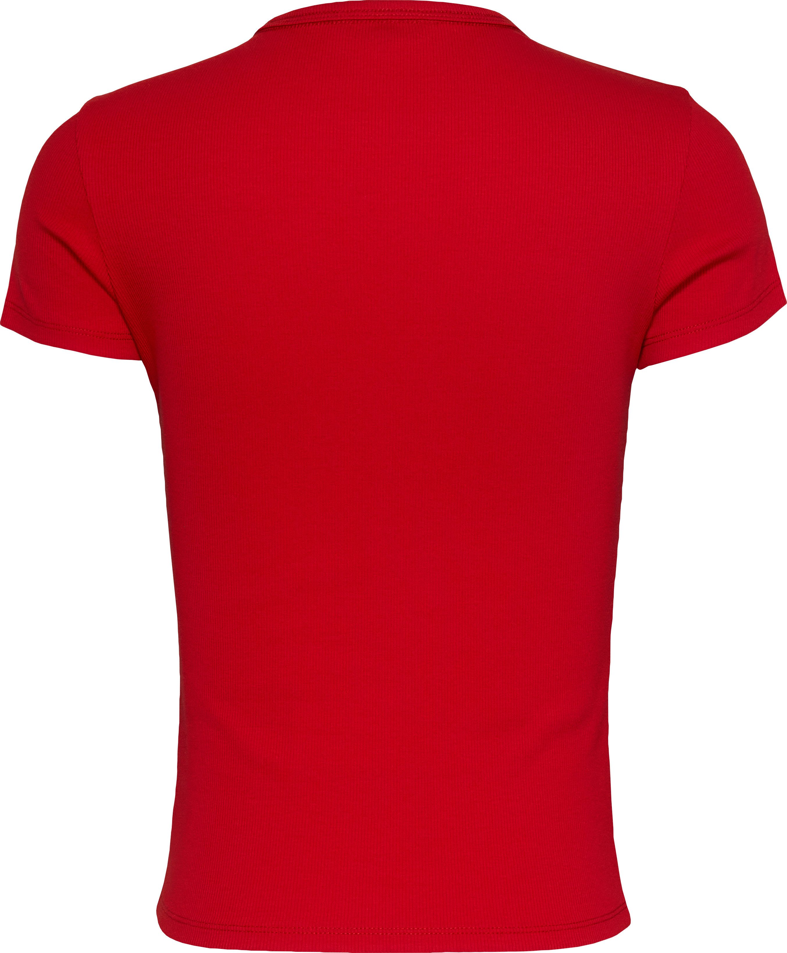 TOMMY JEANS T-shirt Slim Essential Rib Shirt Rippshirt Rundhalsshirt