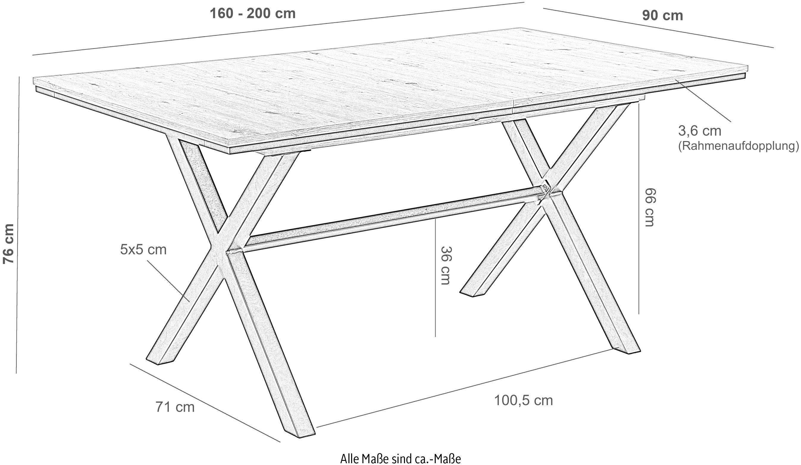 HELA Eettafel uittrekbaar 160-200 cm