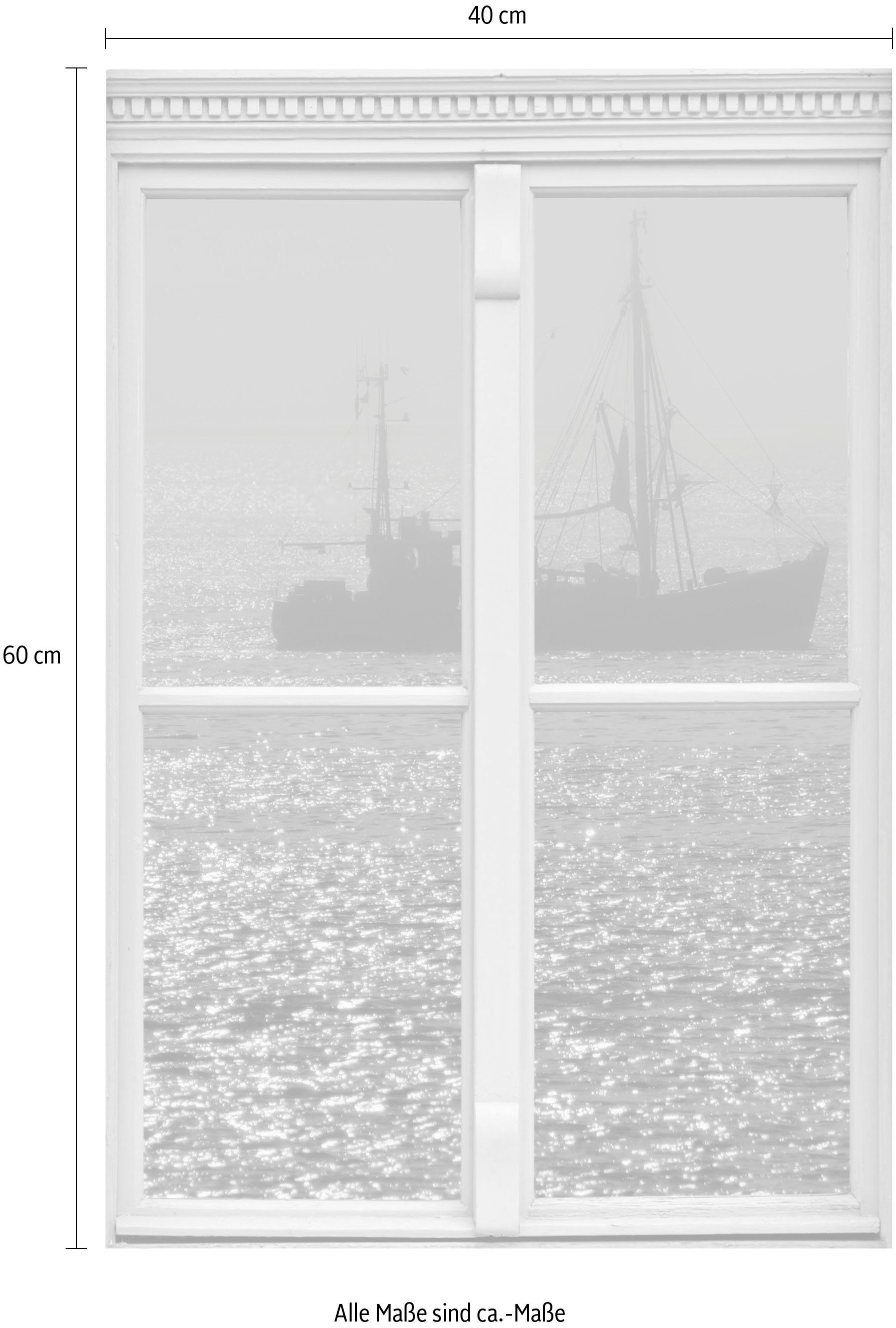 queence Wandfolie Boot Muursticker, muurdecoratie, zelfklevend, 3D, raam