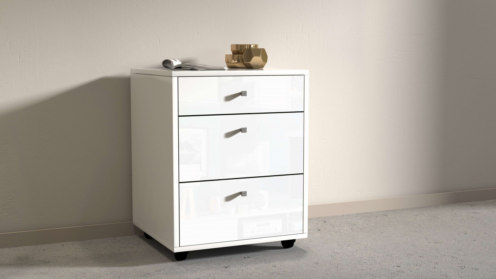 INOSIGN Kastje op wieltjes Eet met 3 laden, ladeblok met wielen, hoogte 61 cm (1 stuk)