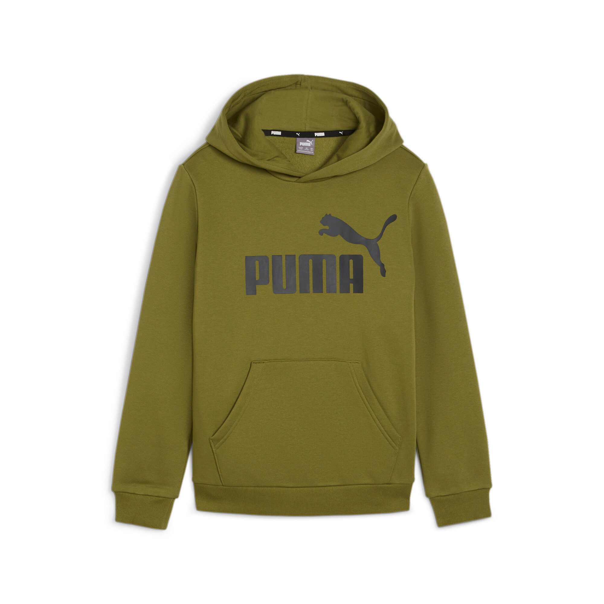 Puma hoodie olijfgroen zwart Sweater Jongens Katoen Capuchon Logo 128