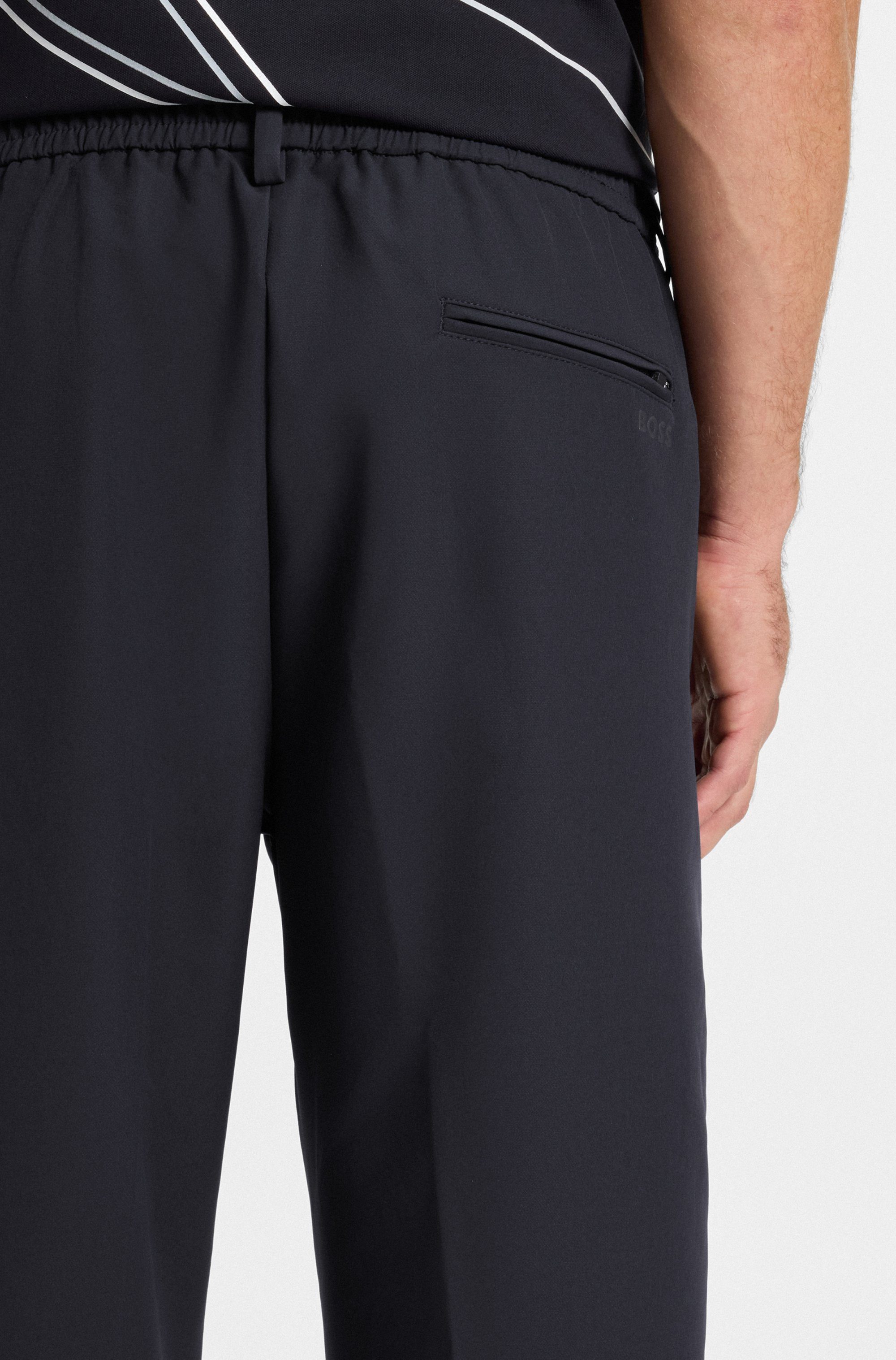 BOSS GREEN Geweven broek T Convert-Pleat met trekkoord en merklabel