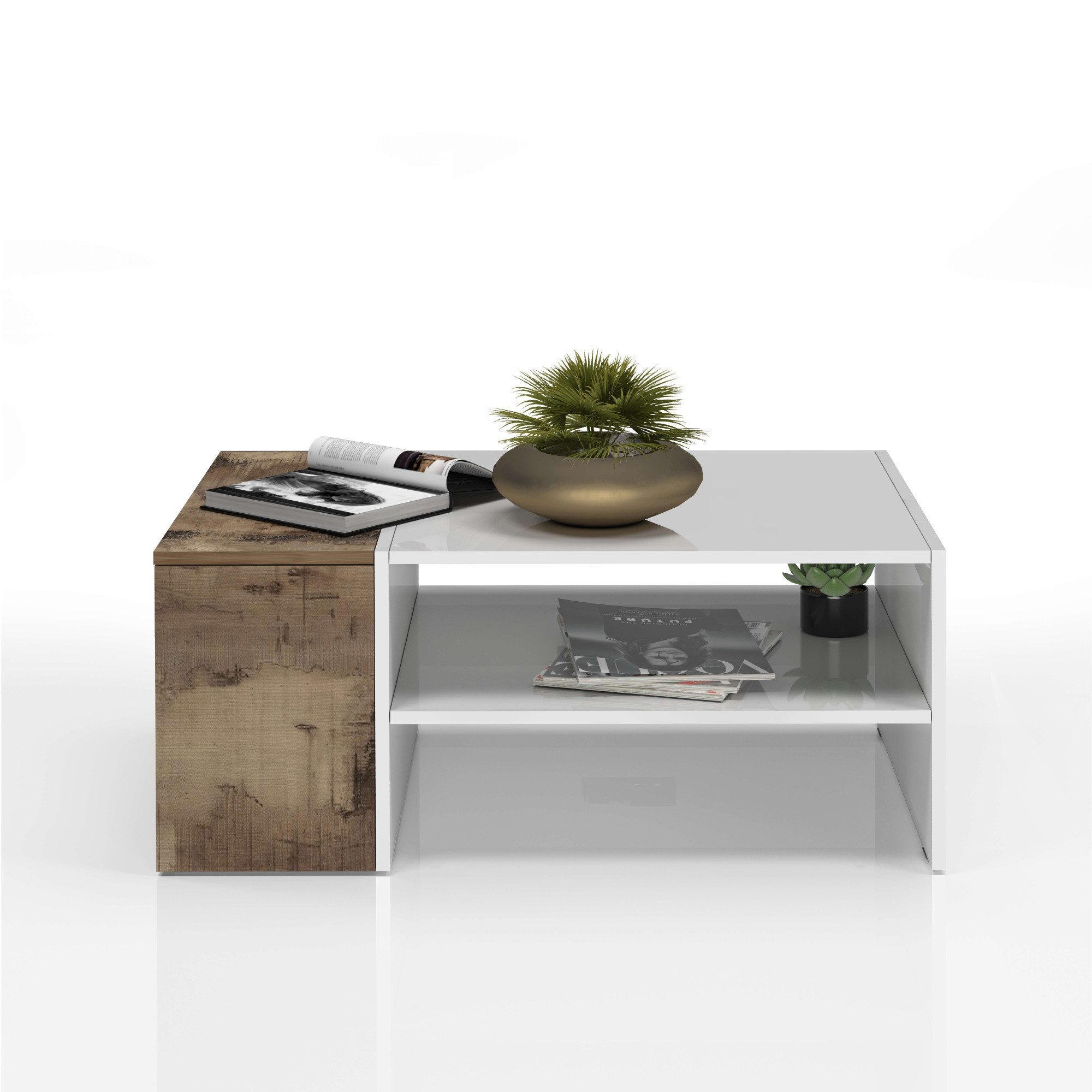INOSIGN Salontafel Coro, salontafel met zijopbergruimte Lengte 90 cm, met twee opbergvakken waarvan één gesloten