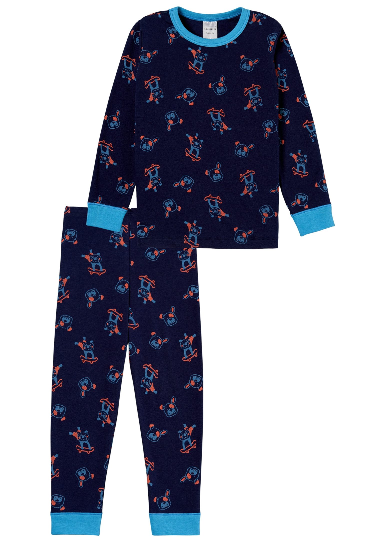Schiesser Pyjama met all-over print (2-delig)