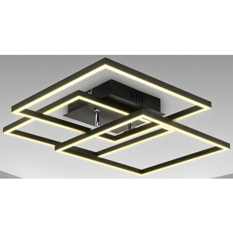 B.K.Licht Led-plafondlamp BK_FR1505 LED Deckenlampe, Frame, Schwenkbar, Schwarz