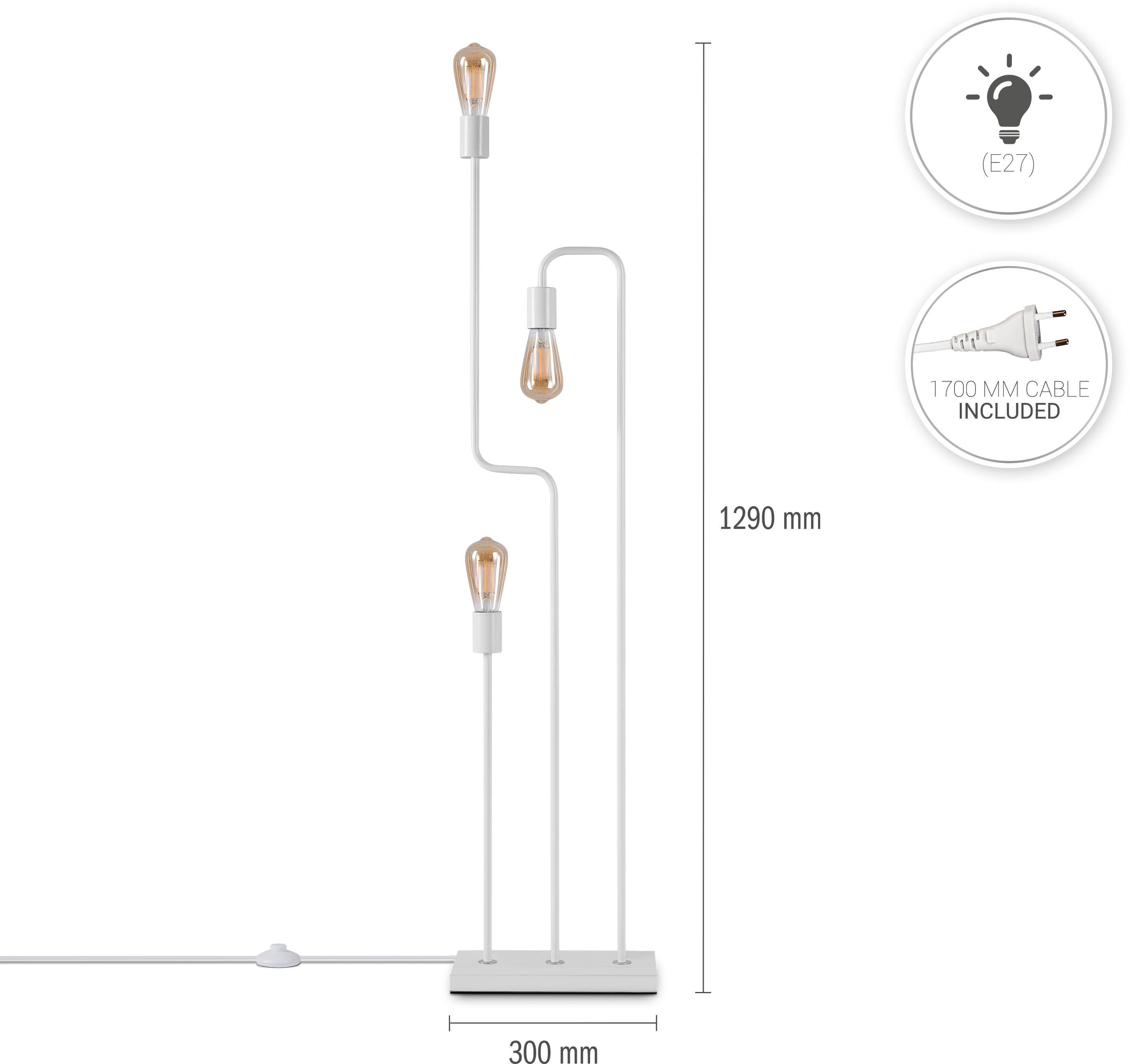 Paco Home Staande lamp GERALT LED vloerlamp woonkamer slaapkamer eetkamer kantoor leeslamp E27