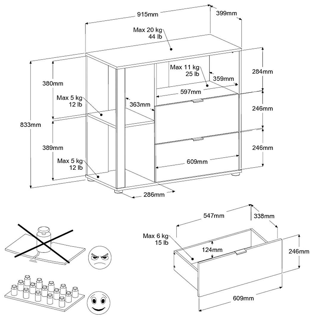 Parisot Tienerkamerset Aalborg 2 uittrekbaar rek aan het bed, veel opbergruimte, mooie uitstraling (set, 4-delig)