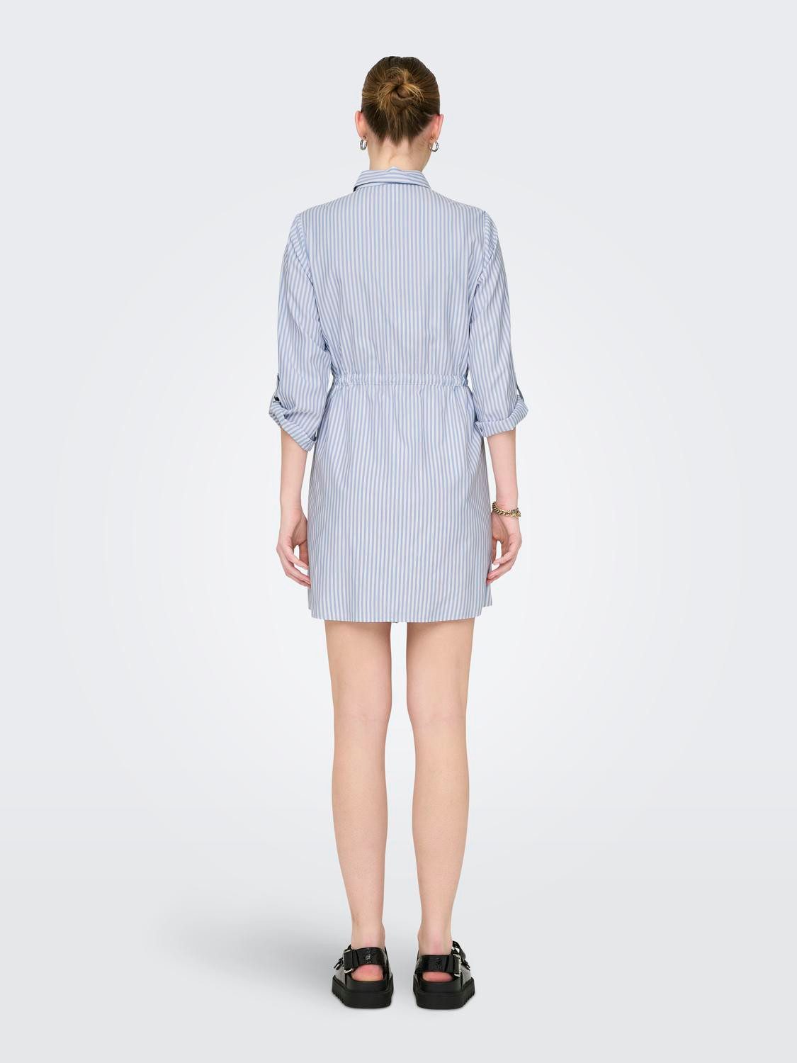Only Jurk met overhemdkraag ONLSARAH LS SHIRT DRESS WVN