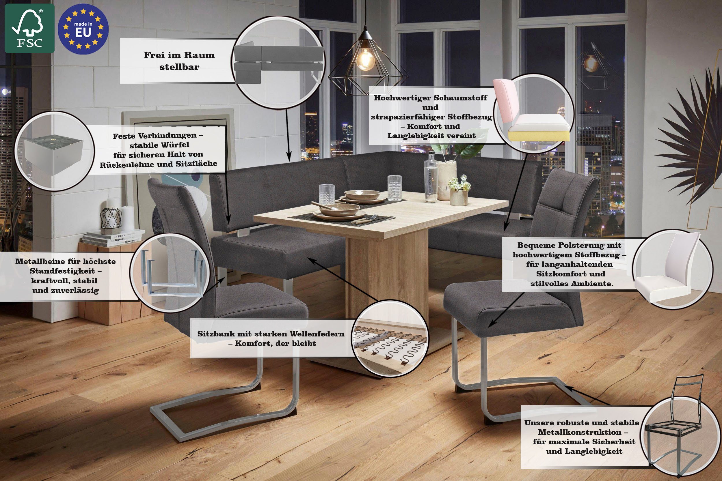 Home affaire Hoekbank RAB in 2 breedten (180 of 200 cm), bekleding in verschillende kwaliteiten