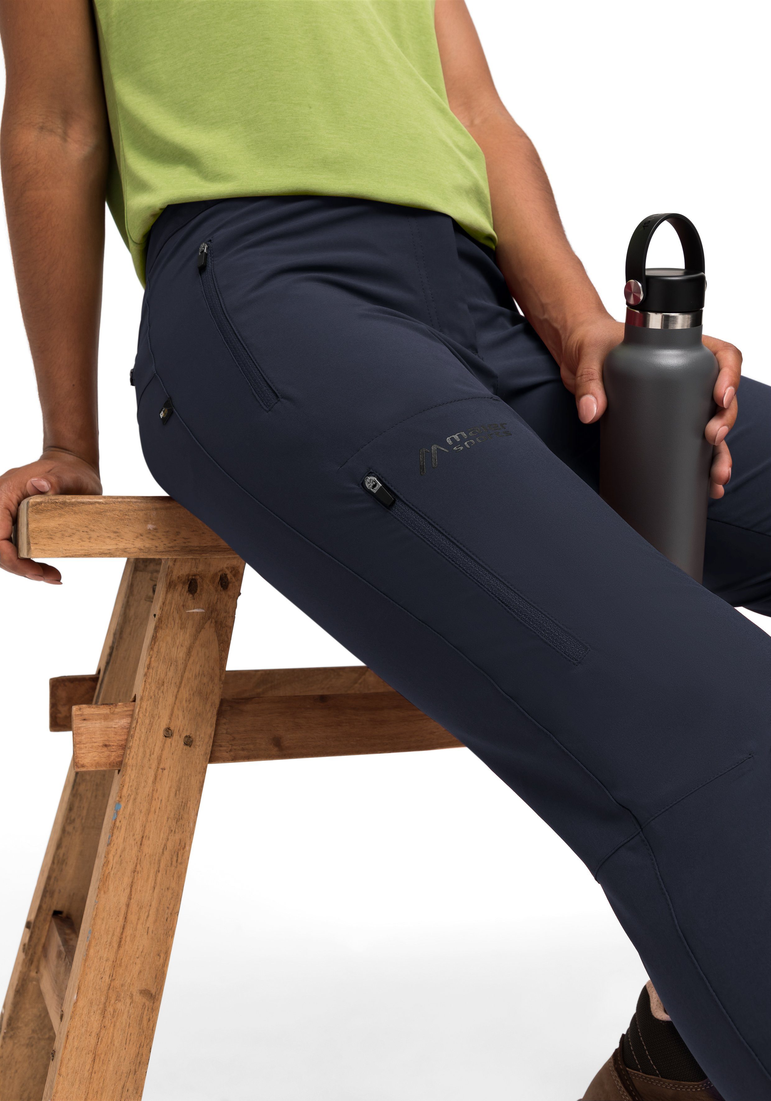 Maier Sports Outdoorbroek Latit slim W Dames wandelbroek, lange outdoorbroek, trekkingbroek slim