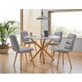 inosign stoel orlando frame van massief eikenhout geolied (set, 2 stuks) grijs
