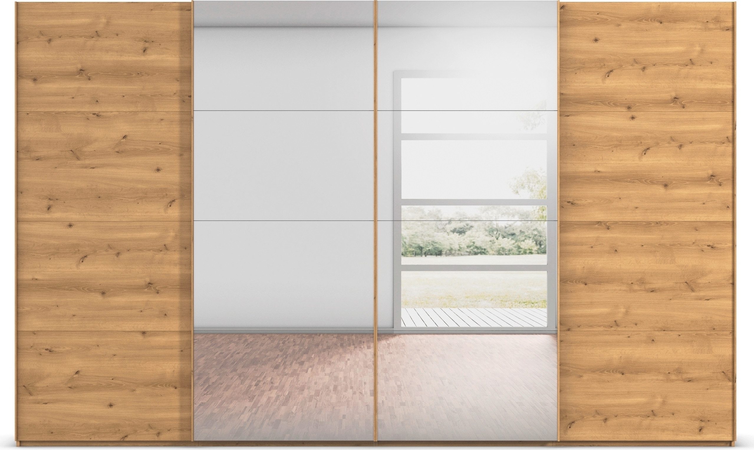 rauch Schuifdeurkast Kledingkast Kast Garderobe Slaapkamerkast SCALE-FYRA edel vierdelige deuren met spiegel en veel kleuren made in germany