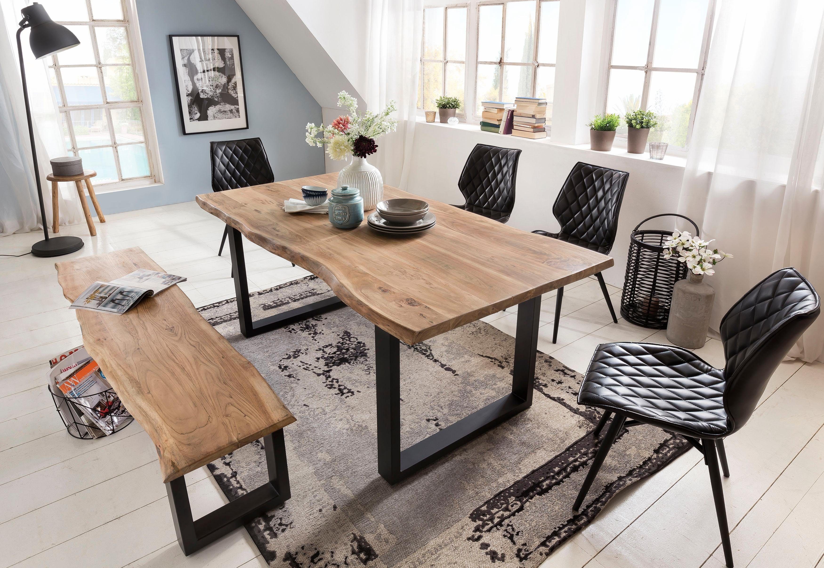 Home affaire Eettafel Manhattan met echte boomrand