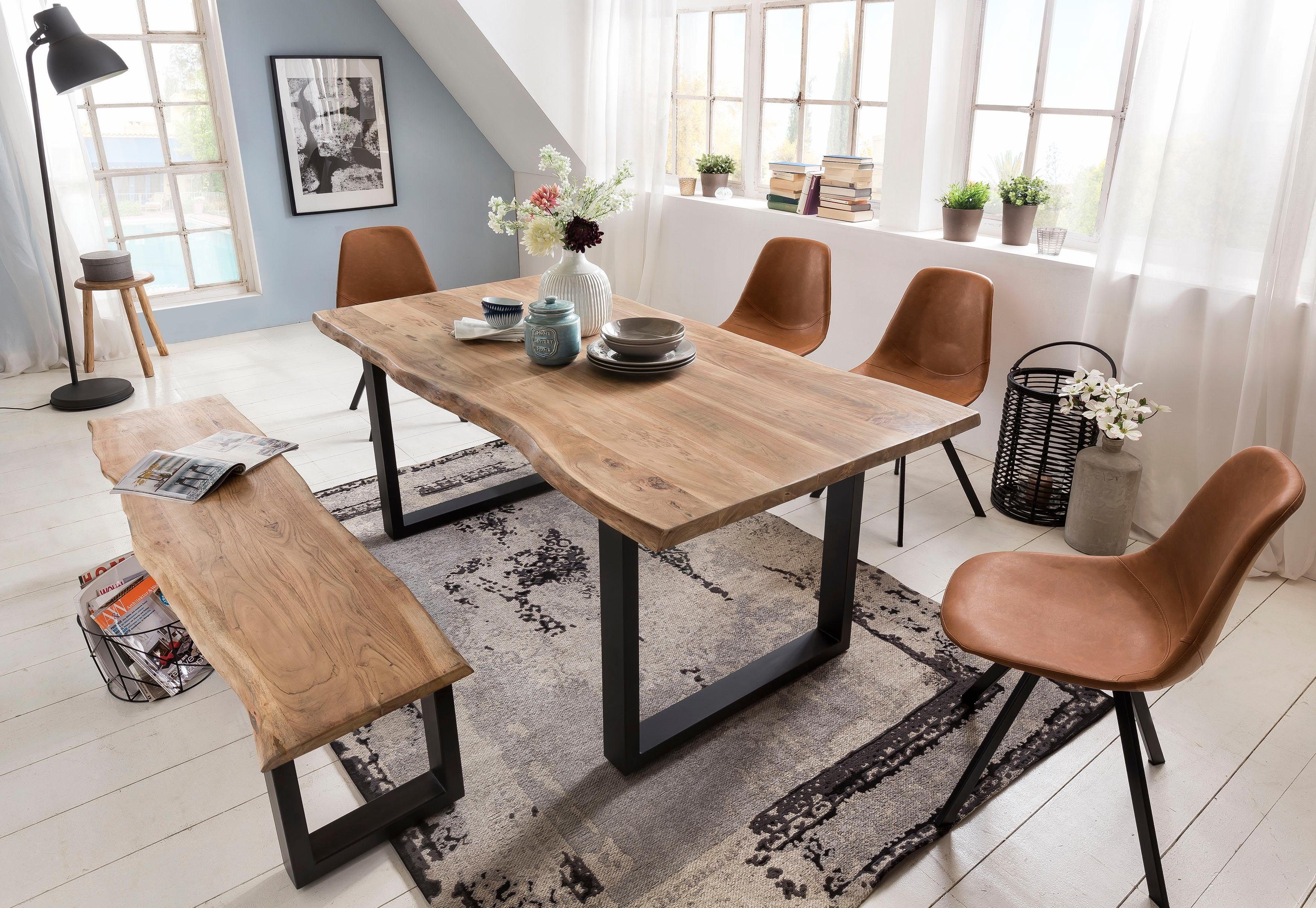 Home affaire Eettafel Manhattan met echte boomrand