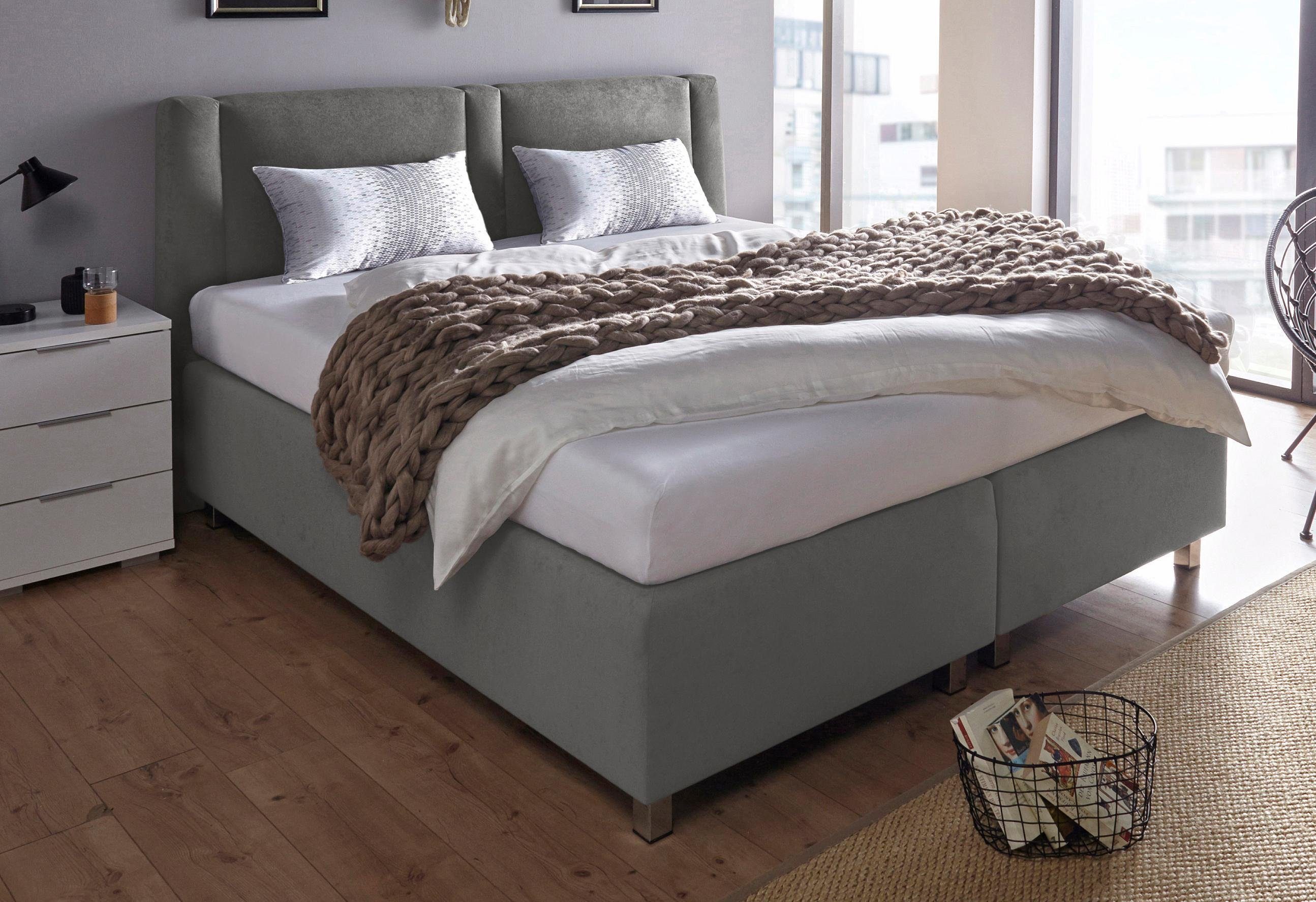 Westfalia Polsterbetten Boxspring inclusief sierkussens boxsprings grijs