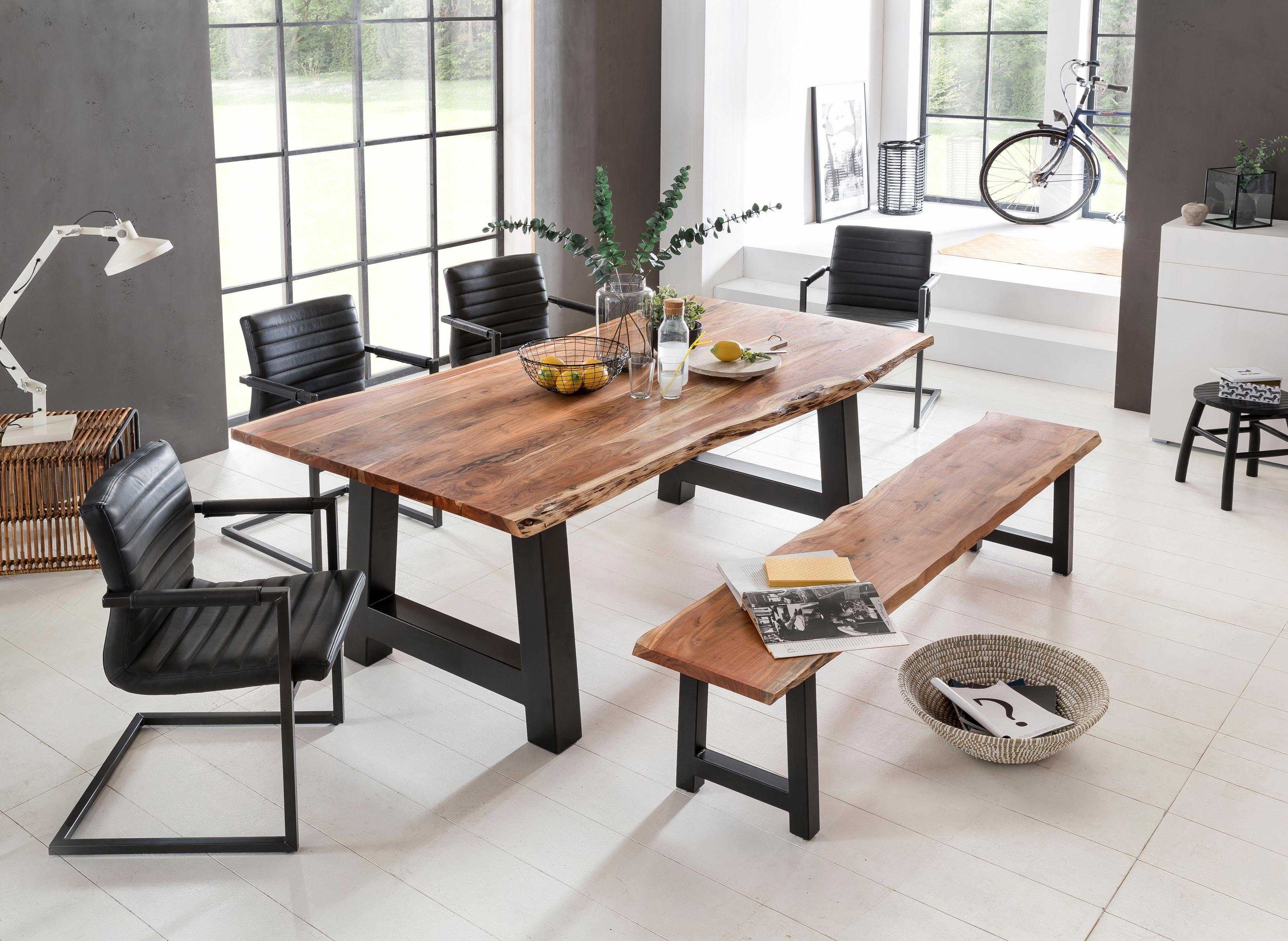 Home affaire Eettafel Manhattan met a-vormig metalen frame