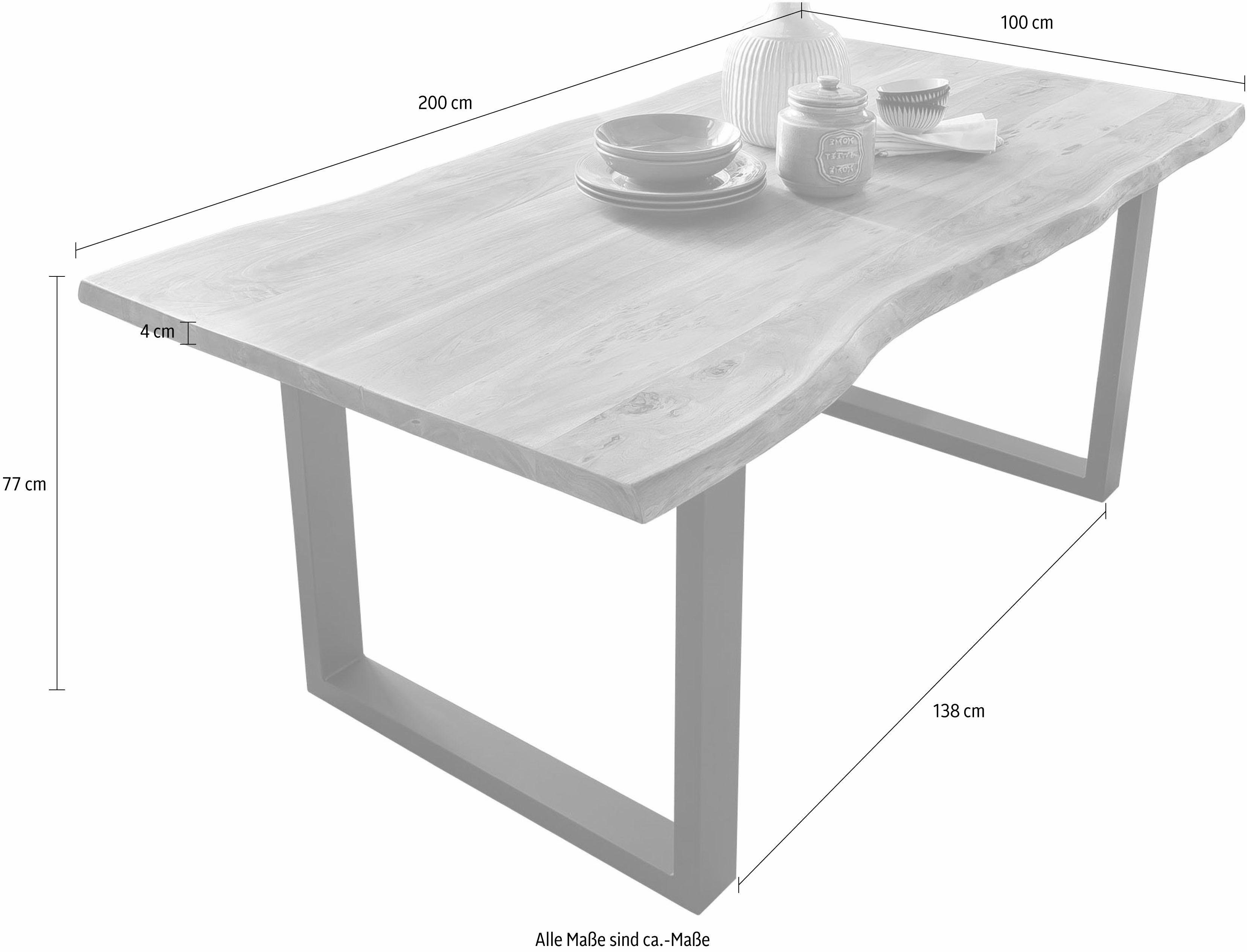 Home affaire Eettafel Manhattan met echte boomrand